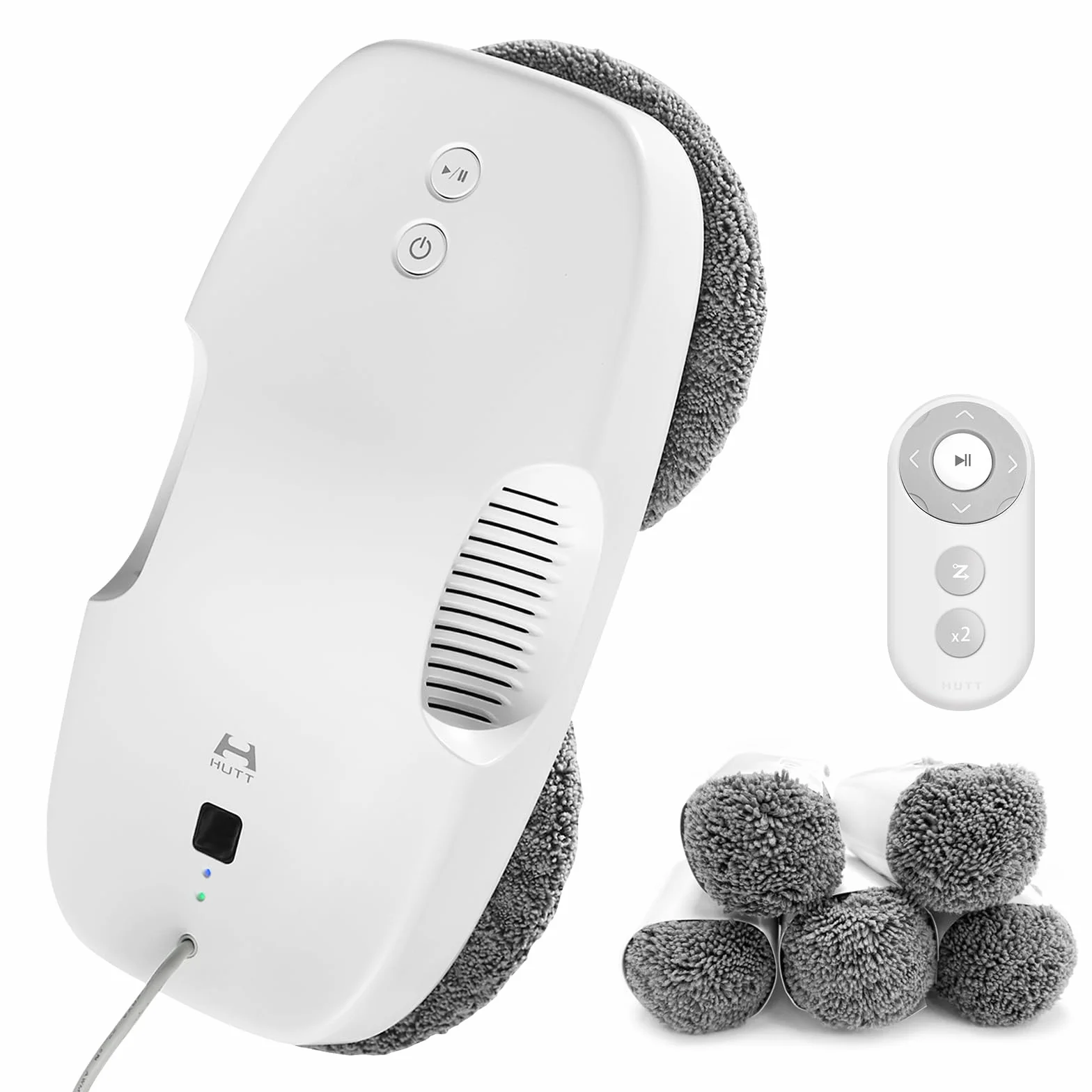HUTT DDC55 Robot Lavavetri Finestre 3800Pa, Robot Lava Vetri Elettrico con Telecomando, per Grandi Finestre Interne/Esterne, Pareti in Marmo, Ceramica, con 12pcs Panno