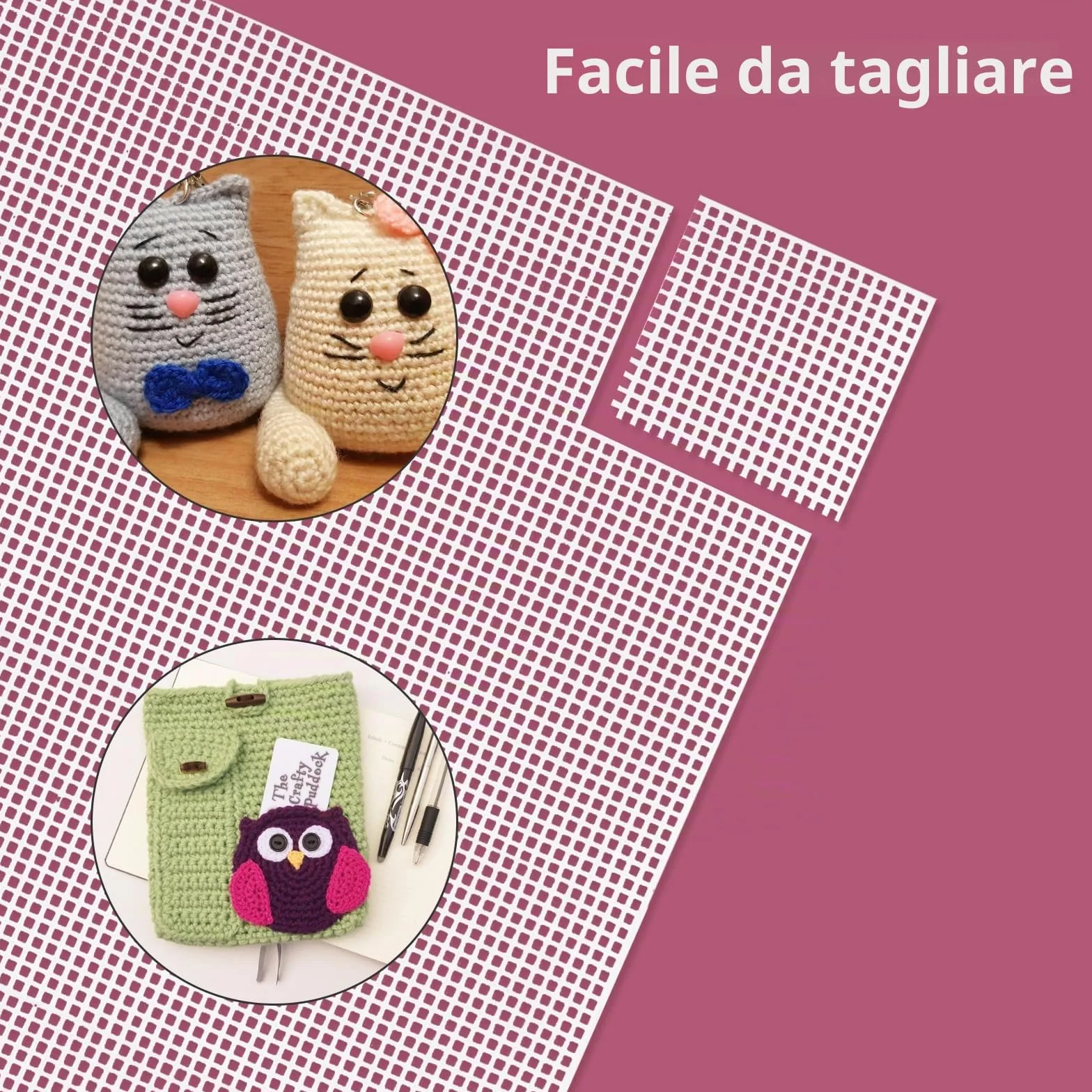 YOUNTHYE 12 Pezzi di griglia di plastica, Fogli di Tela di plastica a Rete 50 x 33 cm, Tela per Punto Croce, Tela per mezzopunto, griglia di plastica per Tela Forniture Fai da Te