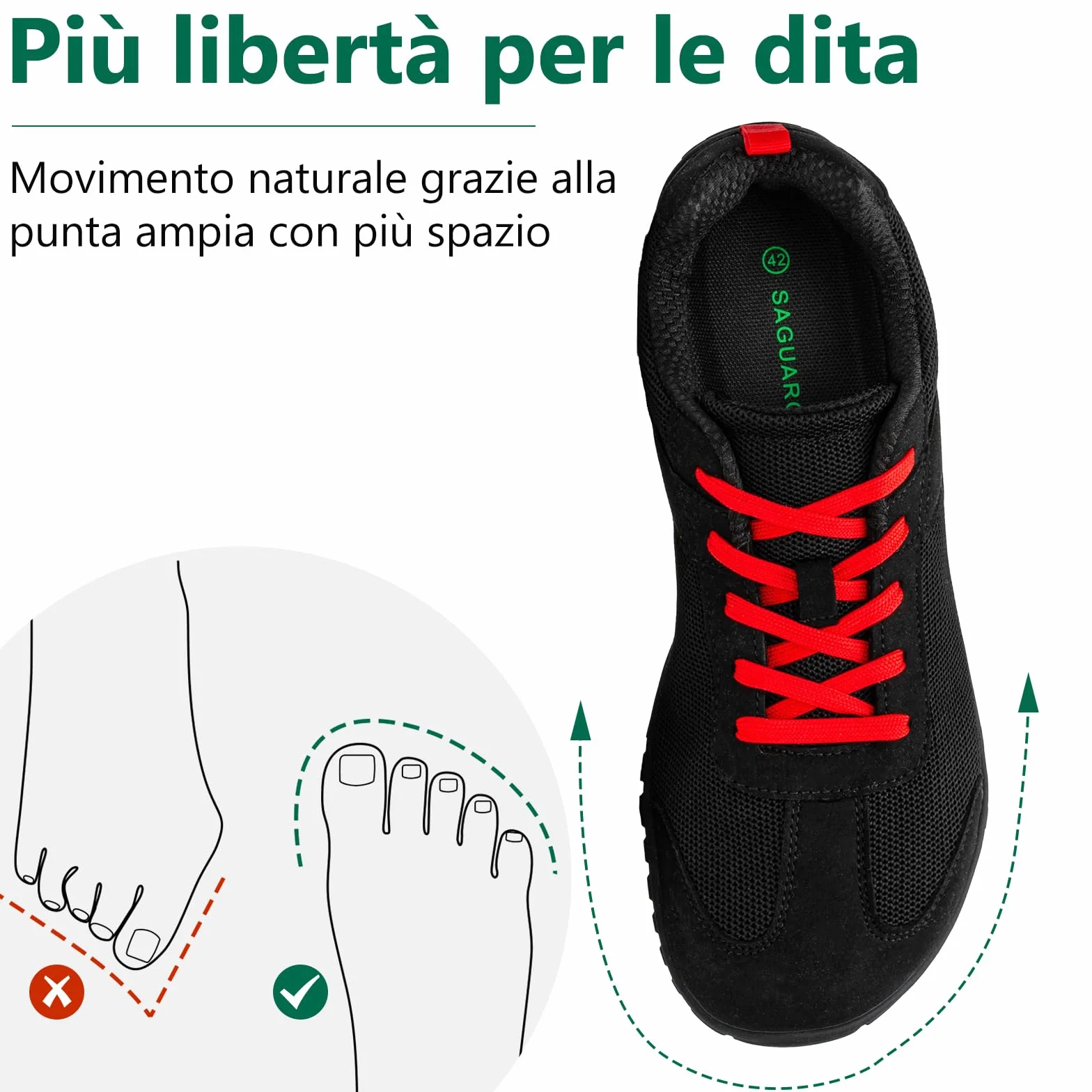 SAGUARO Scarpe Minimaliste Uomo Barefoot Traspiranti Pianta Larga 39-48 EU