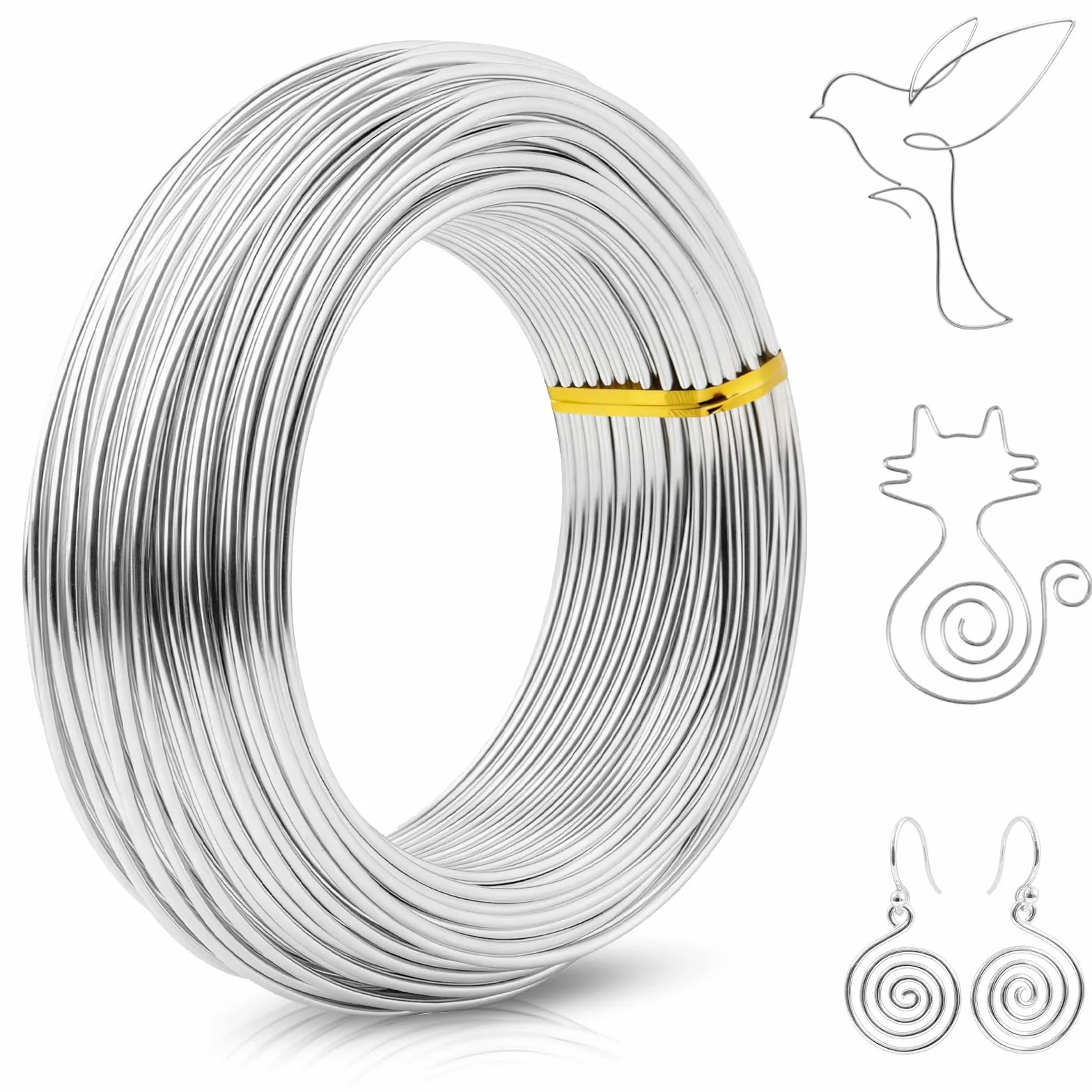 Filo di Alluminio 2mm 33M Argento Pieghevole Flessibile per Bricolage DIY Gioielleria