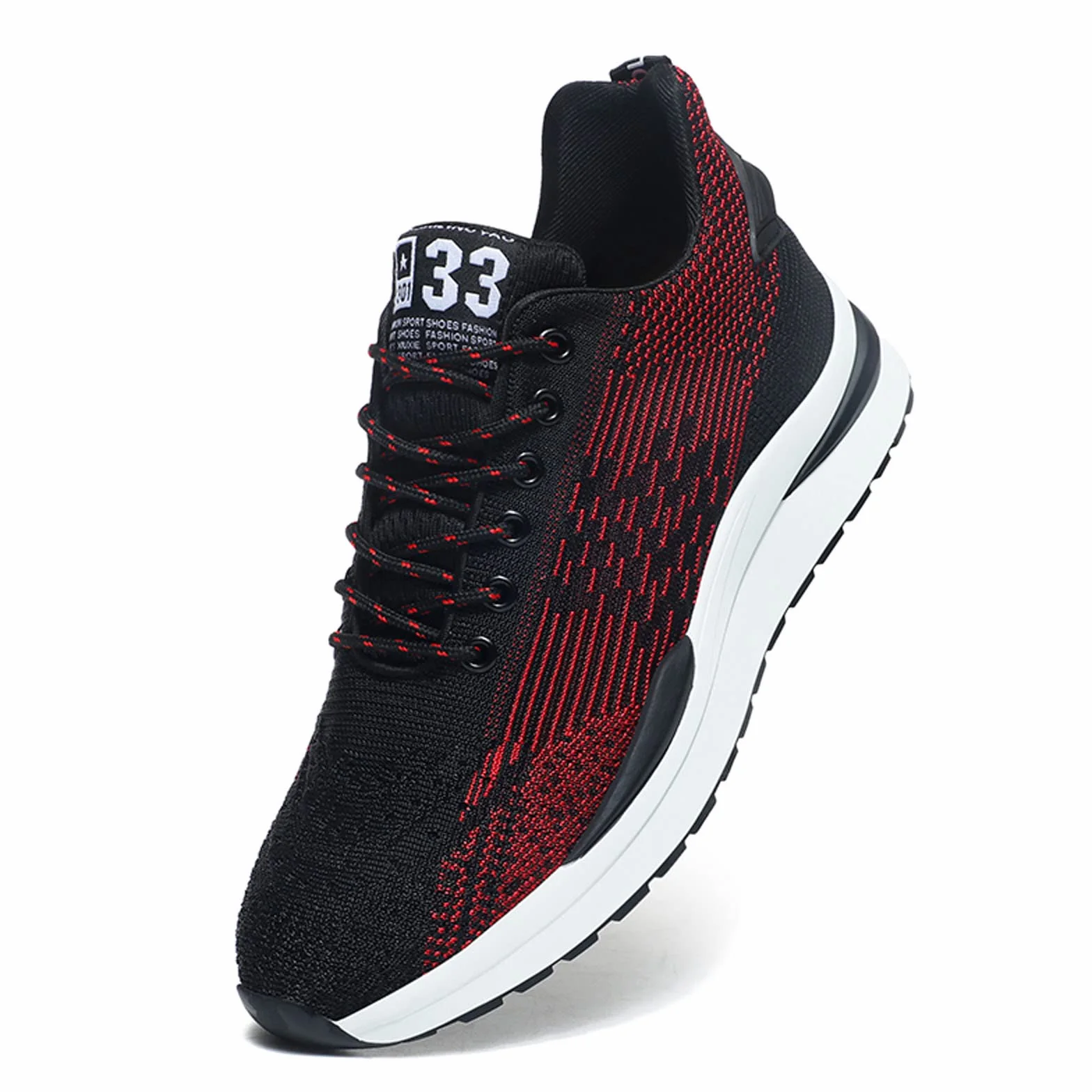 Scarpe da ginnastica da uomo, invisibili, con lacci, altezza regolabile, altezza 6 cm, tacco nascosto