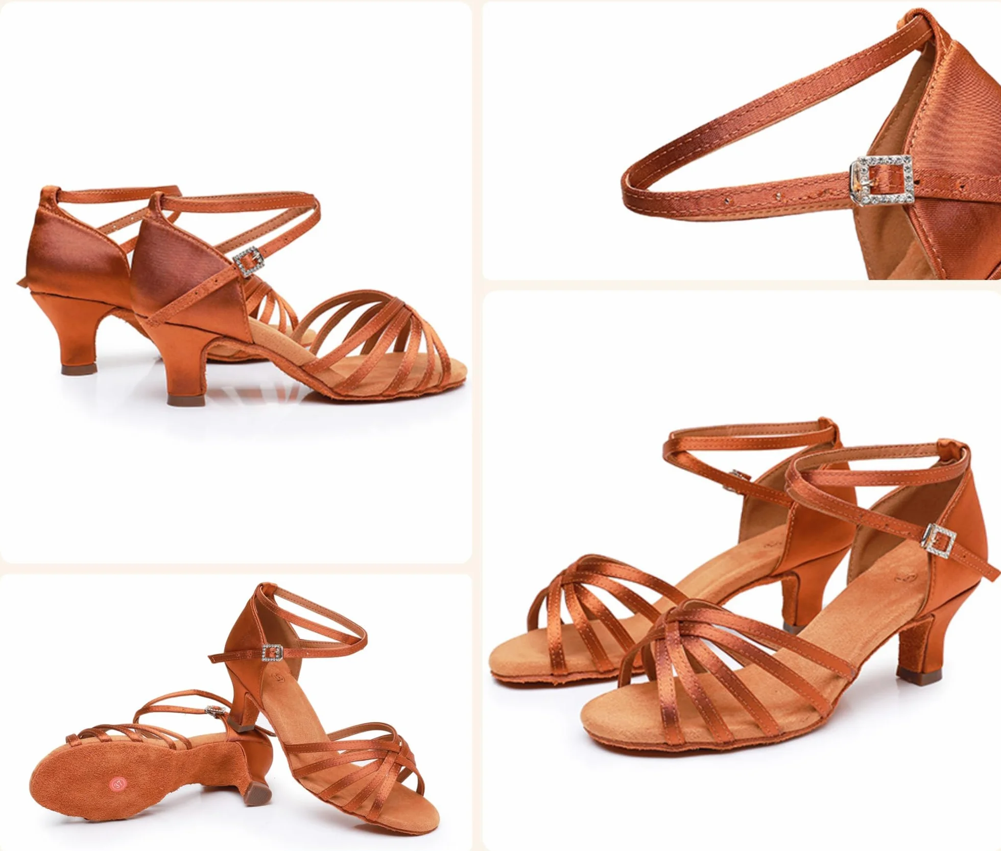 Rosefinch Scarpe da Ballo Latino per Le Donne Nero Professionale Scarpe da Ballo Sala da Ballo Partito Salsa Danza Pratica Prestazioni Scarpe Taglia（A01G）
