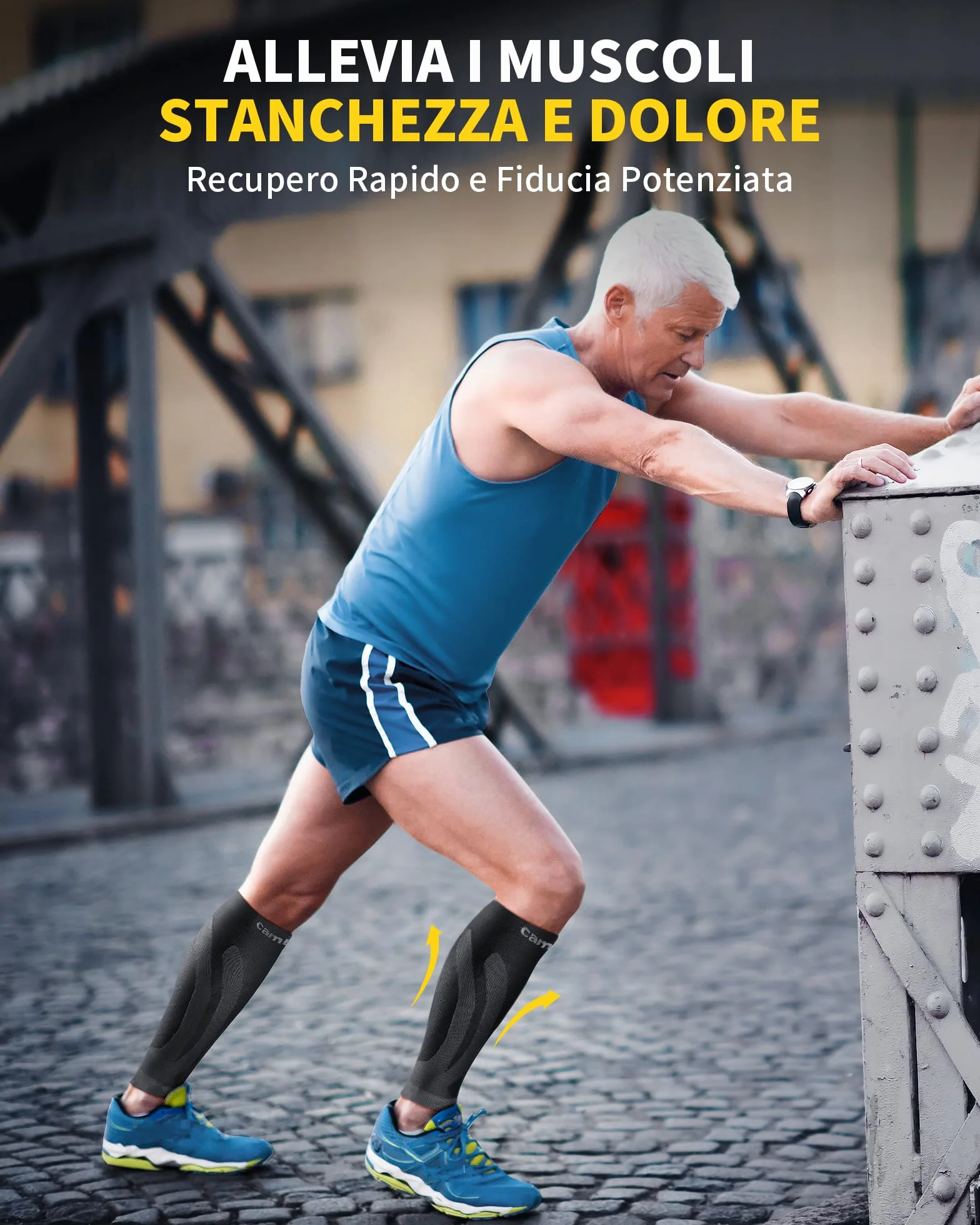 CAMBIVO Calze Compressione Uomo Donna Gambaletti Polpaccio Corsa Fitness Sport