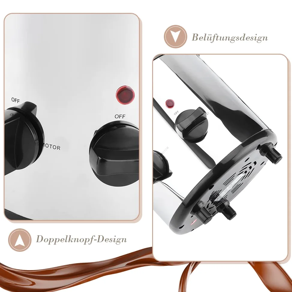 Fontana di Cioccolato a 4 Livelli in Acciaio Inossidabile, 220V 170W, Dimensioni 37x22x43 cm, con Spina Europea per Feste, Matrimoni ed Eventi Speciali