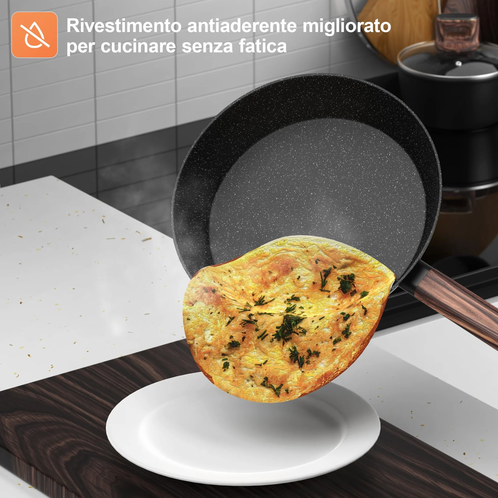 Topbooc Set Pentole Induzione 11 Pezzi Antiaderenti 20/28cm 24cm 16/20/24cm Senza PFOA PFOS