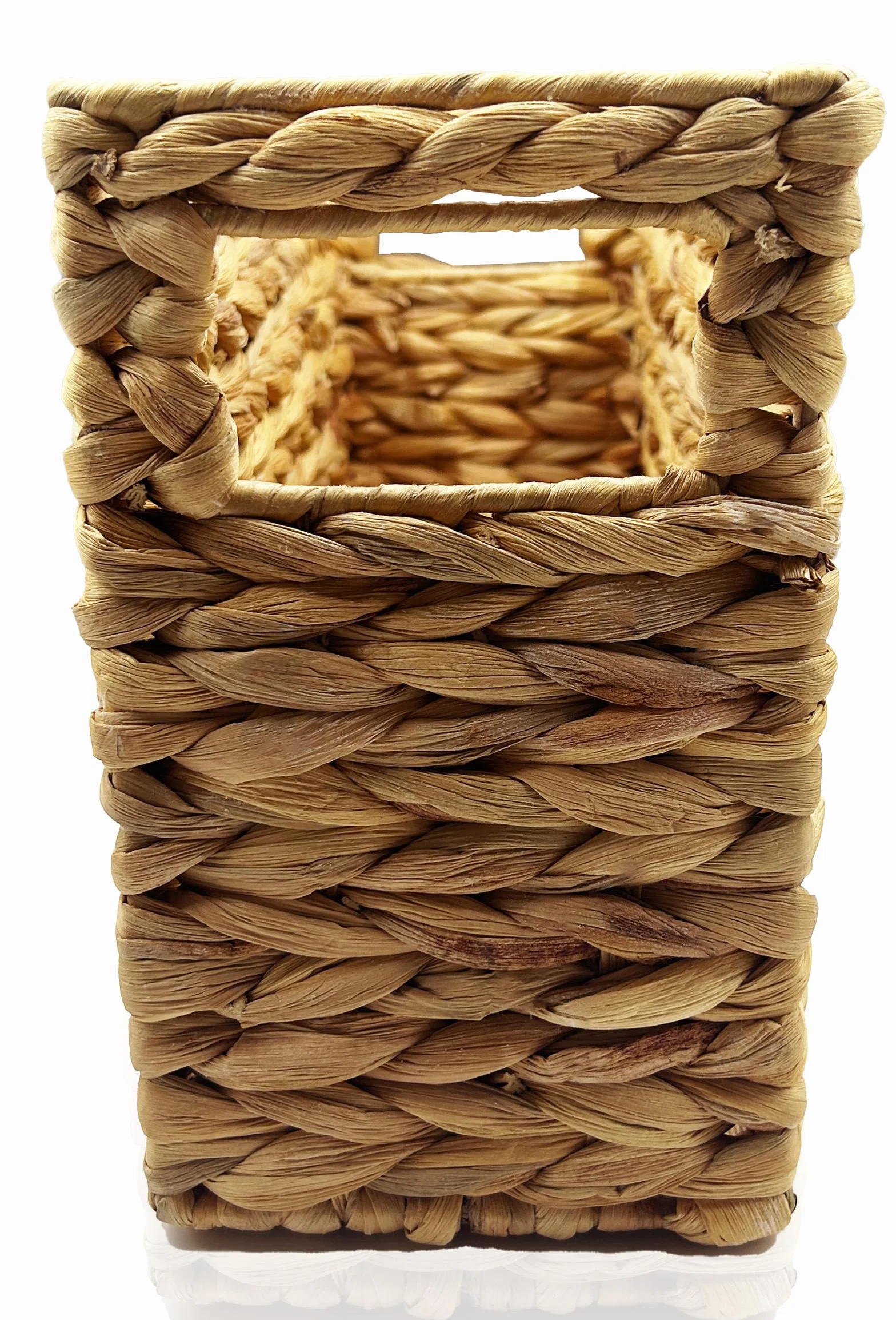 Nexboraque Kosz wiklinowy ręcznie pleciony z hiacyntu wodnego 39,5x14,5x24 cm