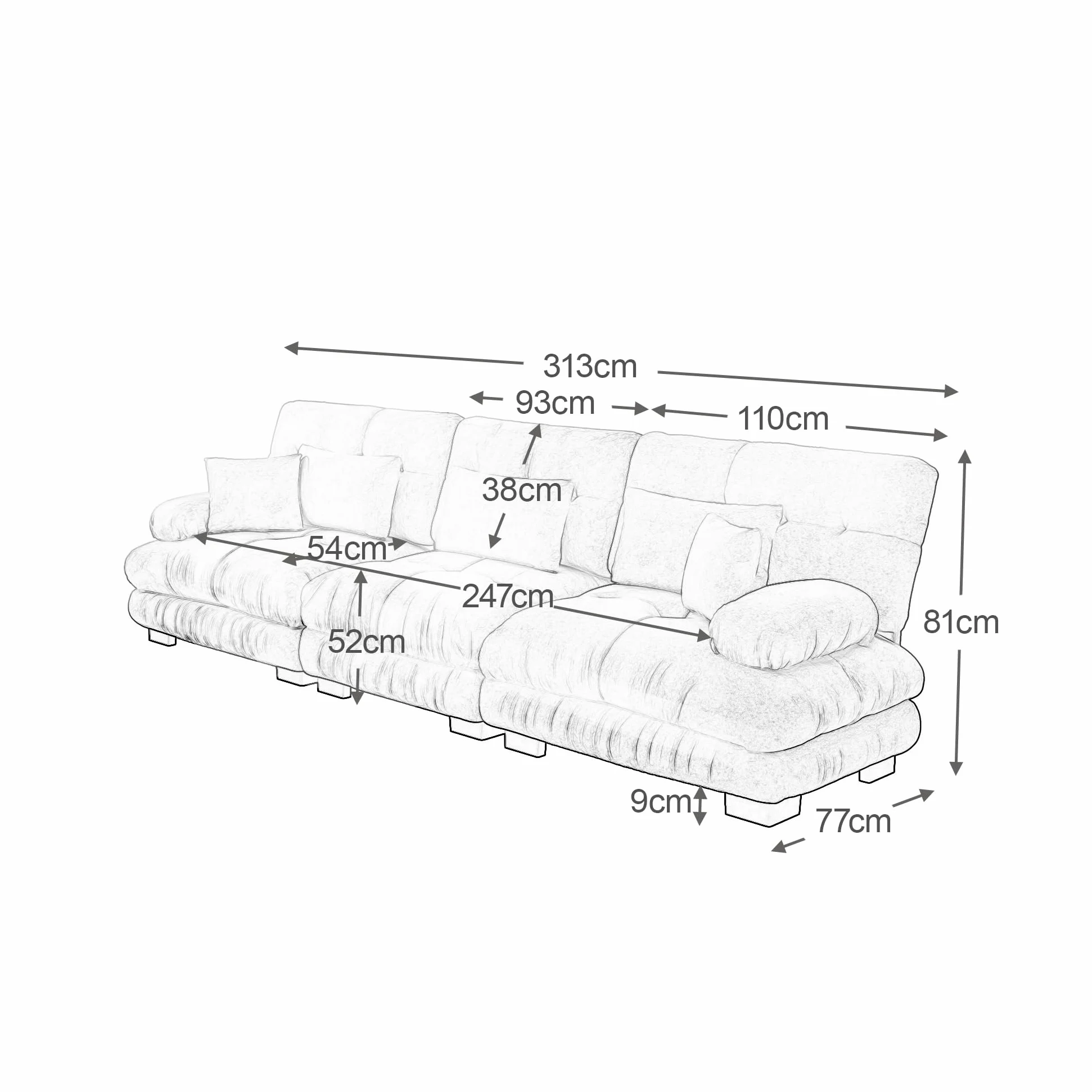 Divano angolare modulare a 3 posti in ciniglia divano letto imbottito confortevole per soggiorno, appartamento studio, ufficio ciniglia marrone chiaro