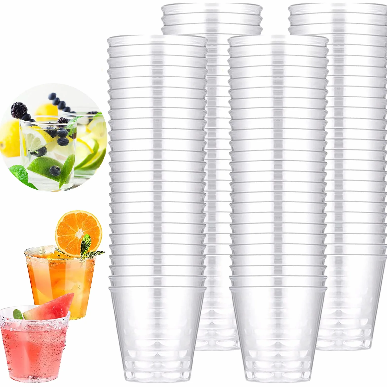 50 Pezzi Bicchieri Plastica Rigida Riutilizzabili 50ML Lavabili Trasparenti per Cocktail Feste Picnic