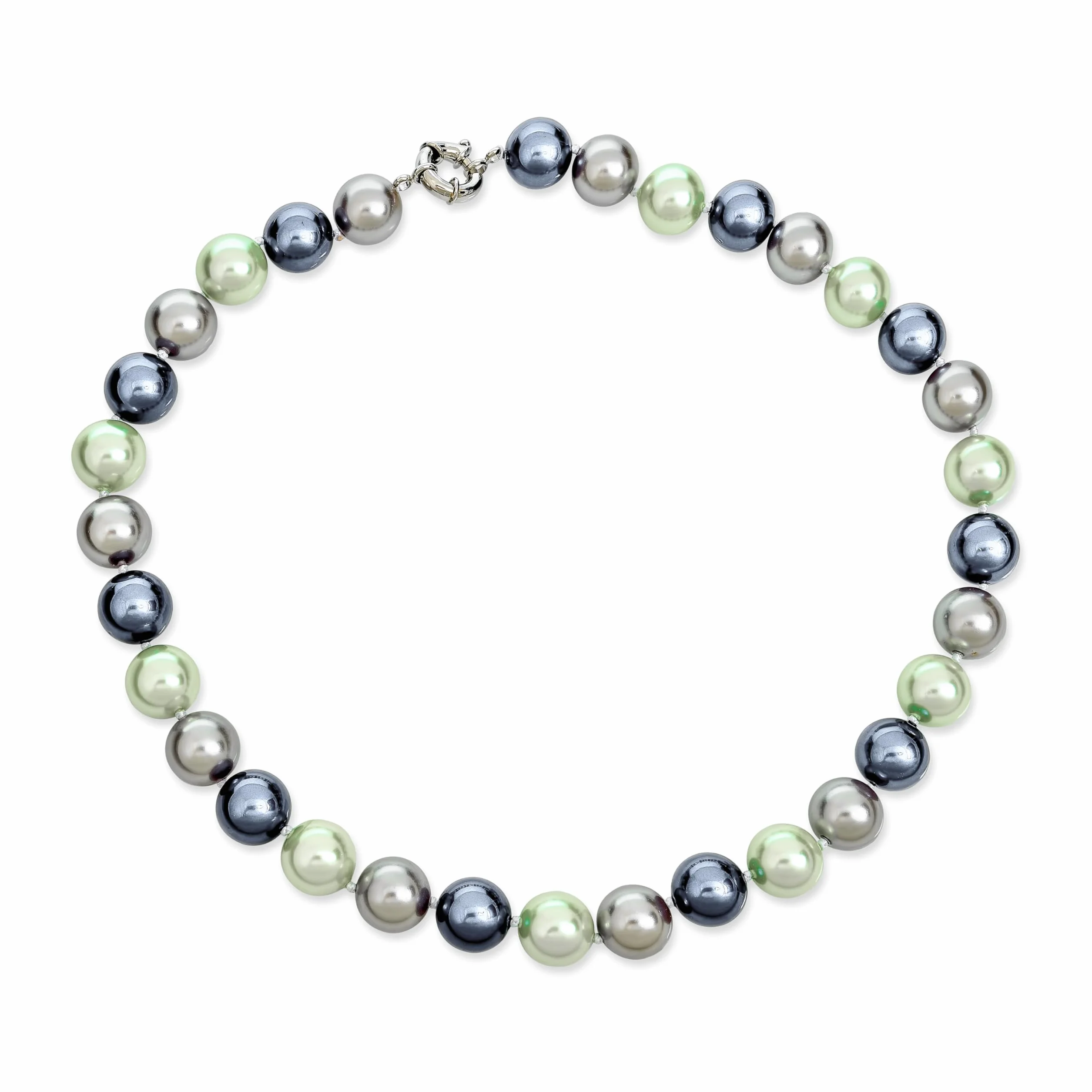Bling Jewelry Nero, Bianco Marrone Grigio Blu Multi Colore Filo Lungo 10Mm Simulato Collana Di Perle Per Le Donne 18, 20 Pollici