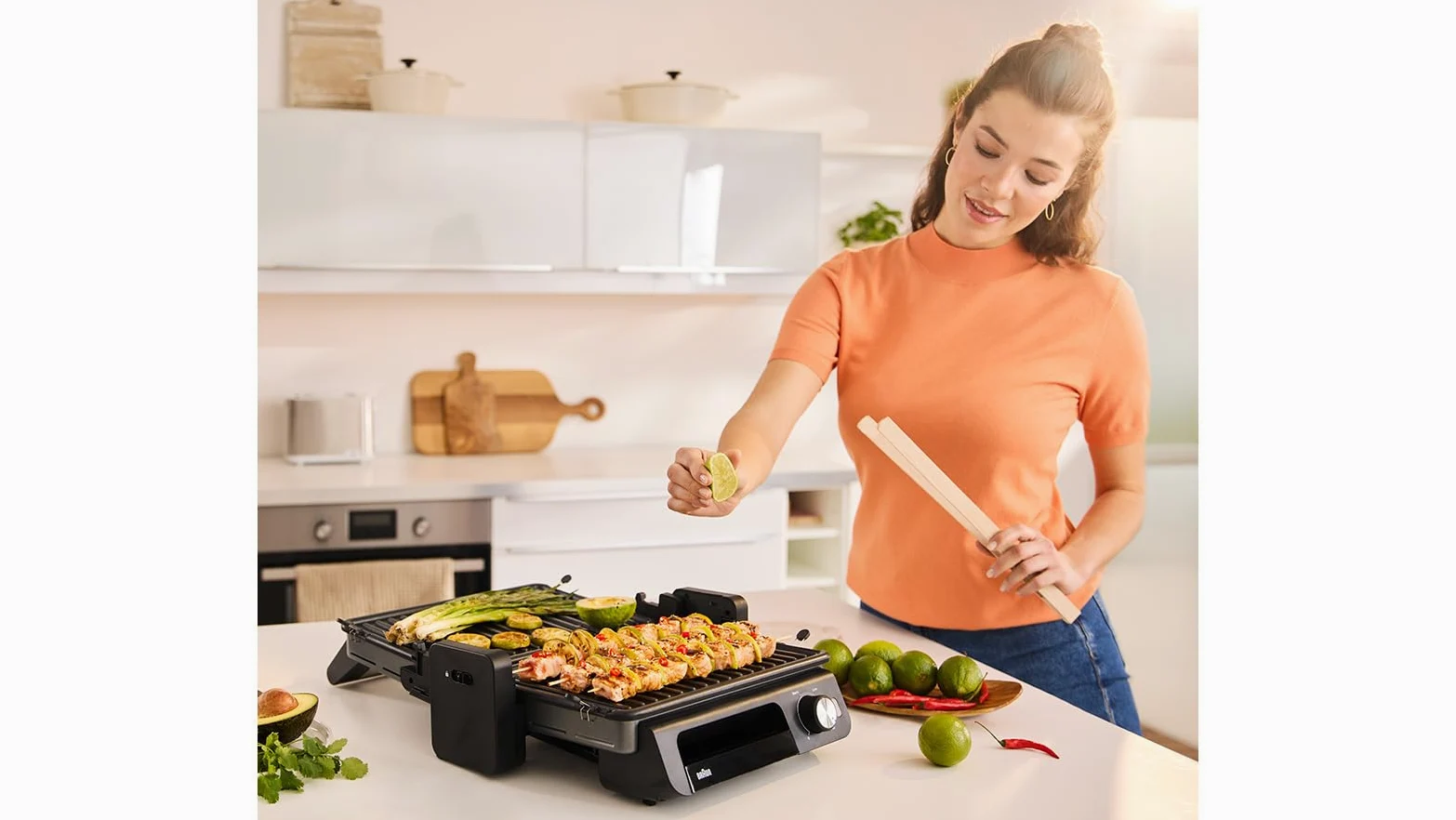 Braun MultiGrill CG5033IGY Bistecchiera Elettrica, Griglia a contatto con manopola, regolazione temperatura, 3 Posizioni di Cottura, Piastre Removibili e Lavabili, piastra aperta 30x22cm, 2000W, Nero