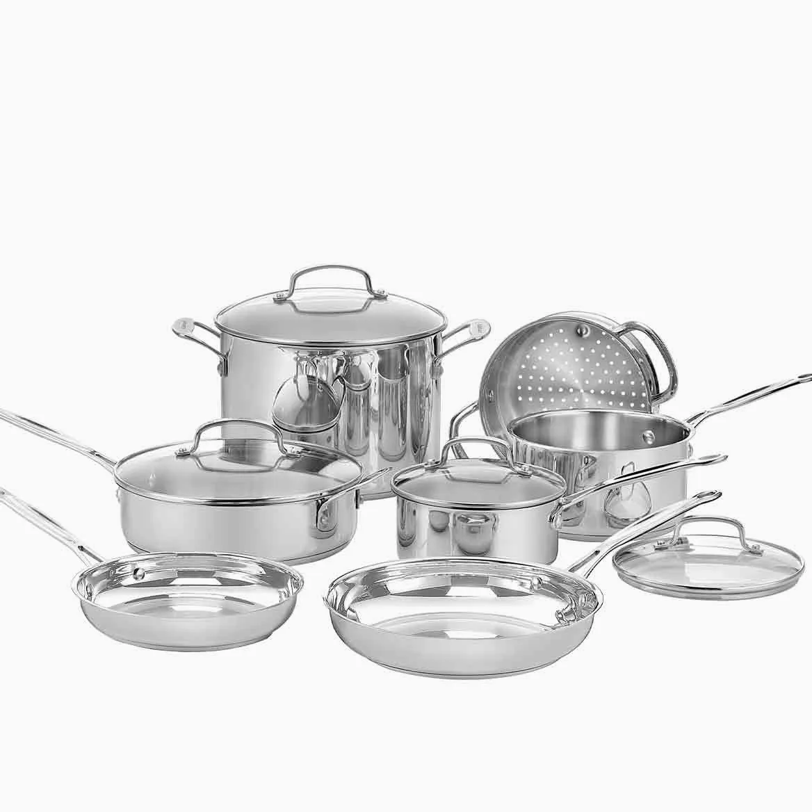 Cuisinart® Chef’s Classic™ Set pentole 11 pezzi | Fondo incapsulato | Induzione | Manici Cool Grip™ | Misure integrate | Lavastoviglie | Cottura uniforme | Acciaio inox
