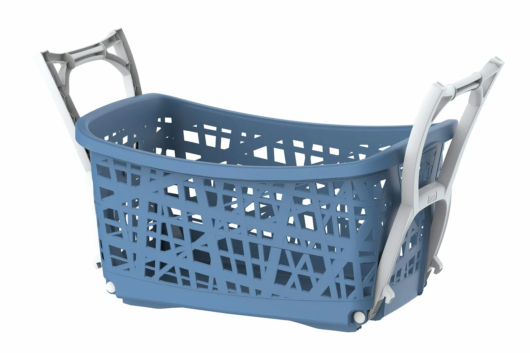Cesta per bucato, Gambe reclinabili, Stand up, in Resina, Blu, 60,5x39,5x43 /65h cm, 44 lt