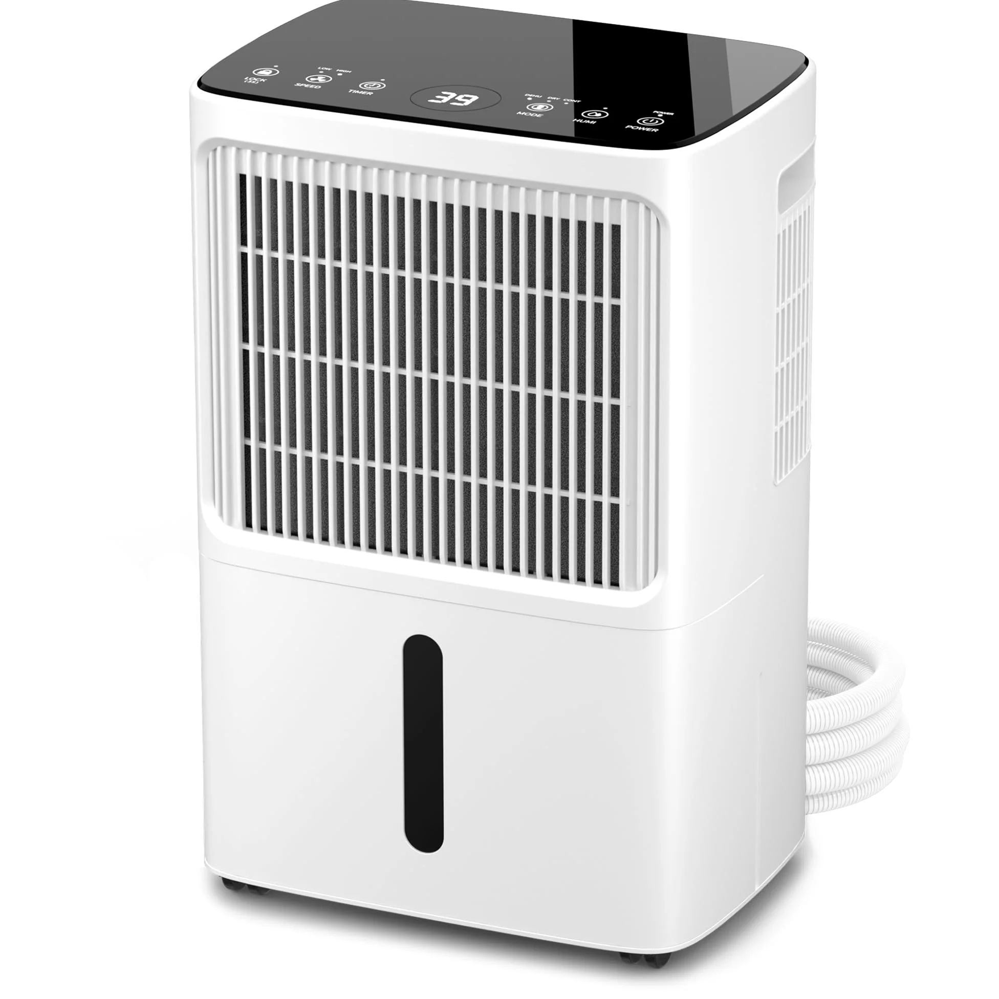 Deumidificatore con display LED, timer e blocco bambini | Rimuove 16 litri di umidità ogni 24 ore | Per stanze di circa 70 m² (140 m³) | risparmio energetico con sensore di umidità