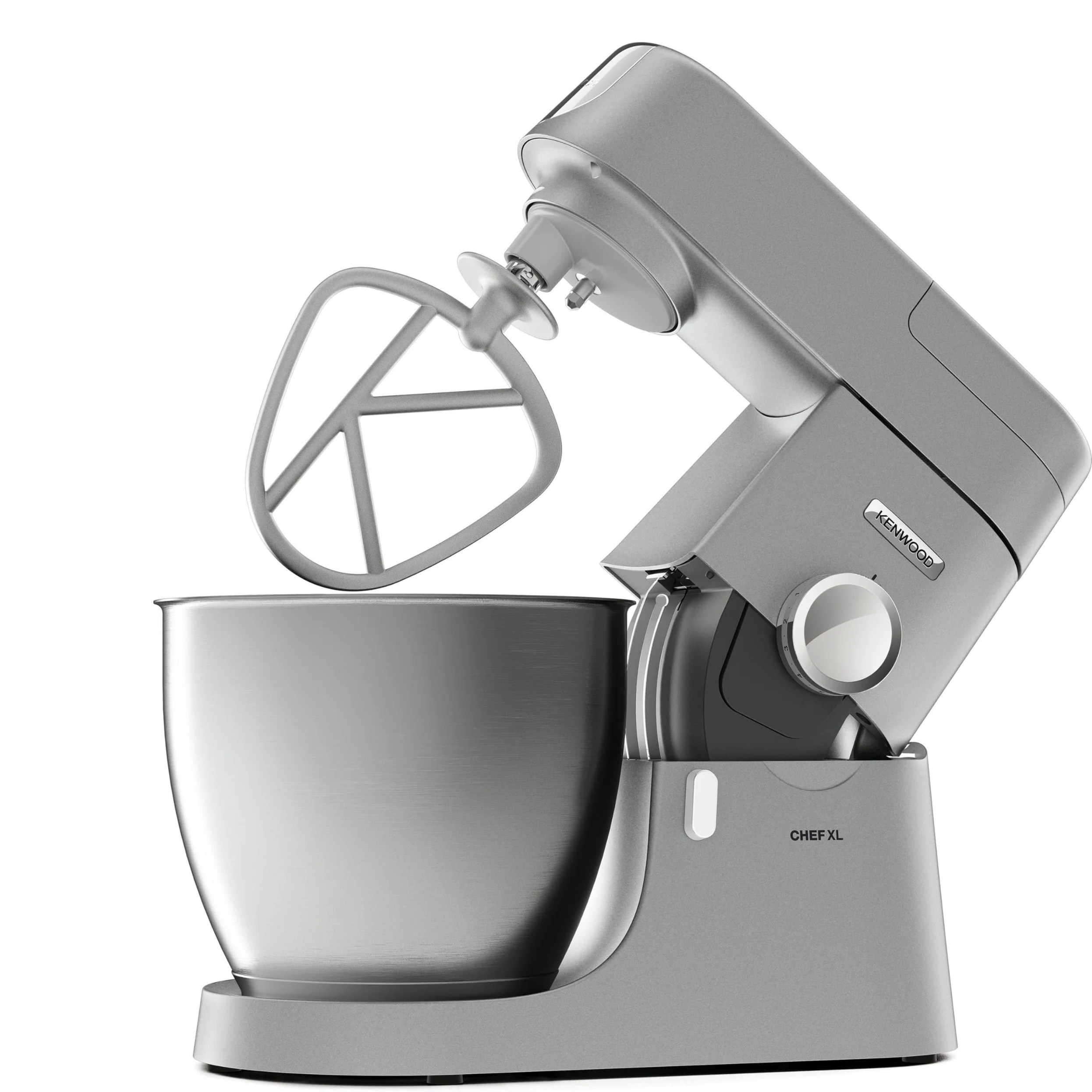 Kenwood KVL4100S Impastatrice Planetaria Chef XL con Ciotola da 6,7L, 3 Ganci di Miscelazione, Personalizzabile con oltre 25 Accessori Opzionali Acquistabili Separatamente, Potenza 1200W, Silver