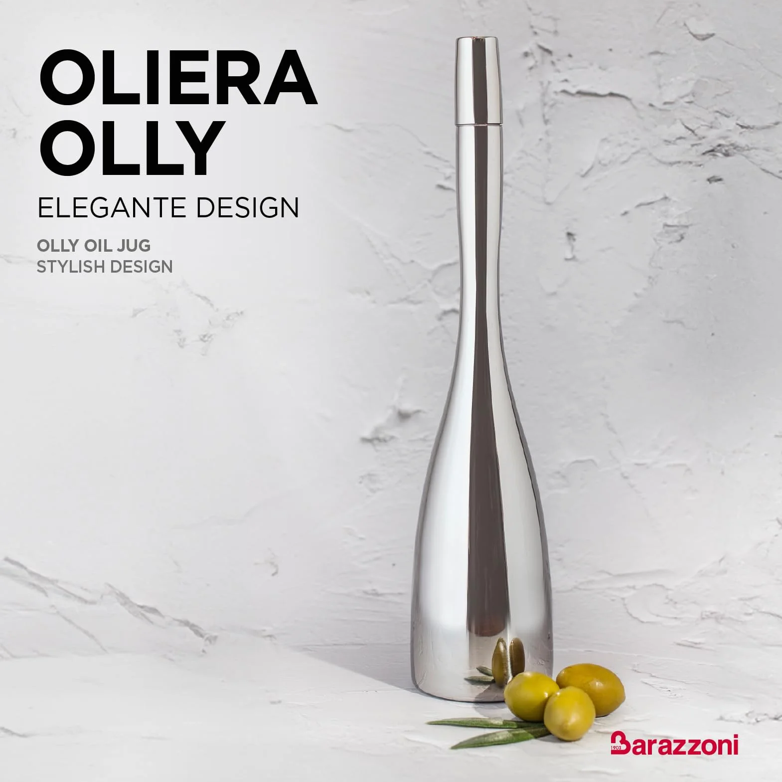 Oliera Olly, Acciaio Inox 18/10, Beccuccio Versatore, Facile da Pulire e riempire. Design. PFAS Free.