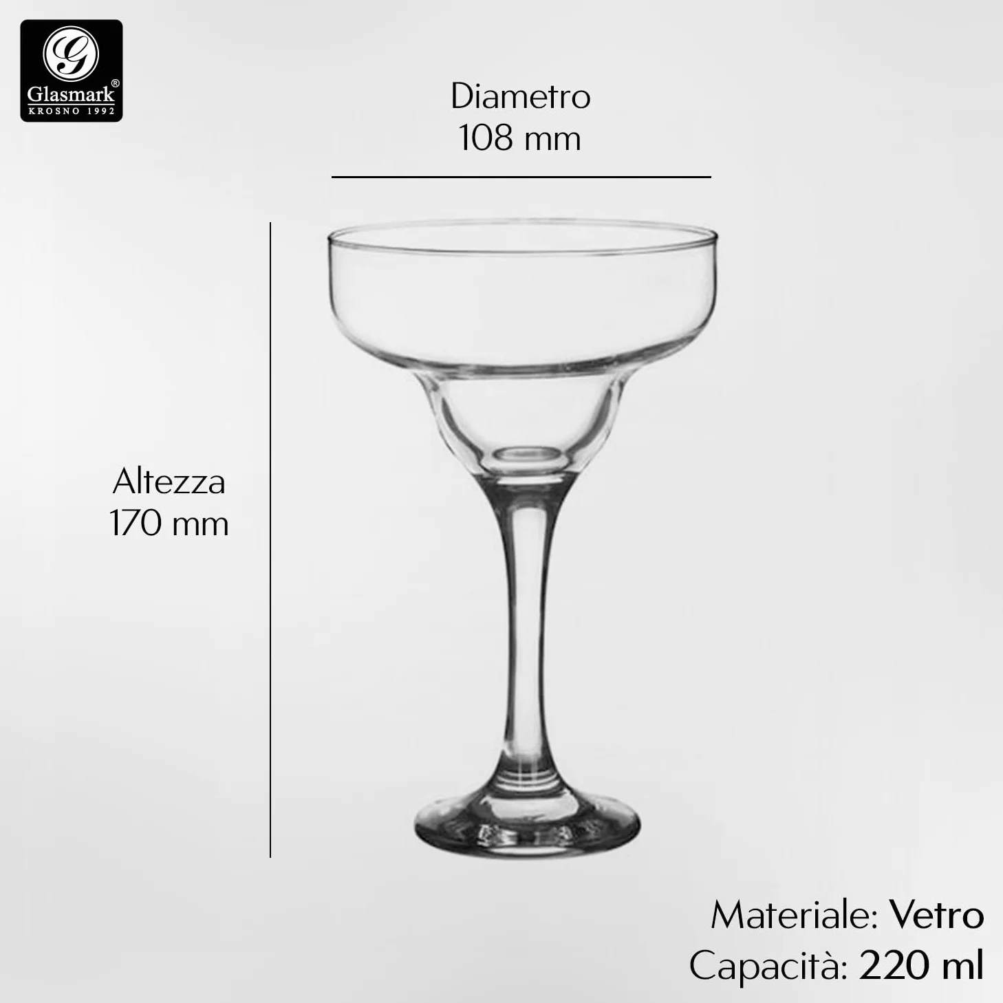 Glasmark KROSNO 1992 Bicchiere Margarita 220 ml KPL6 KPL6