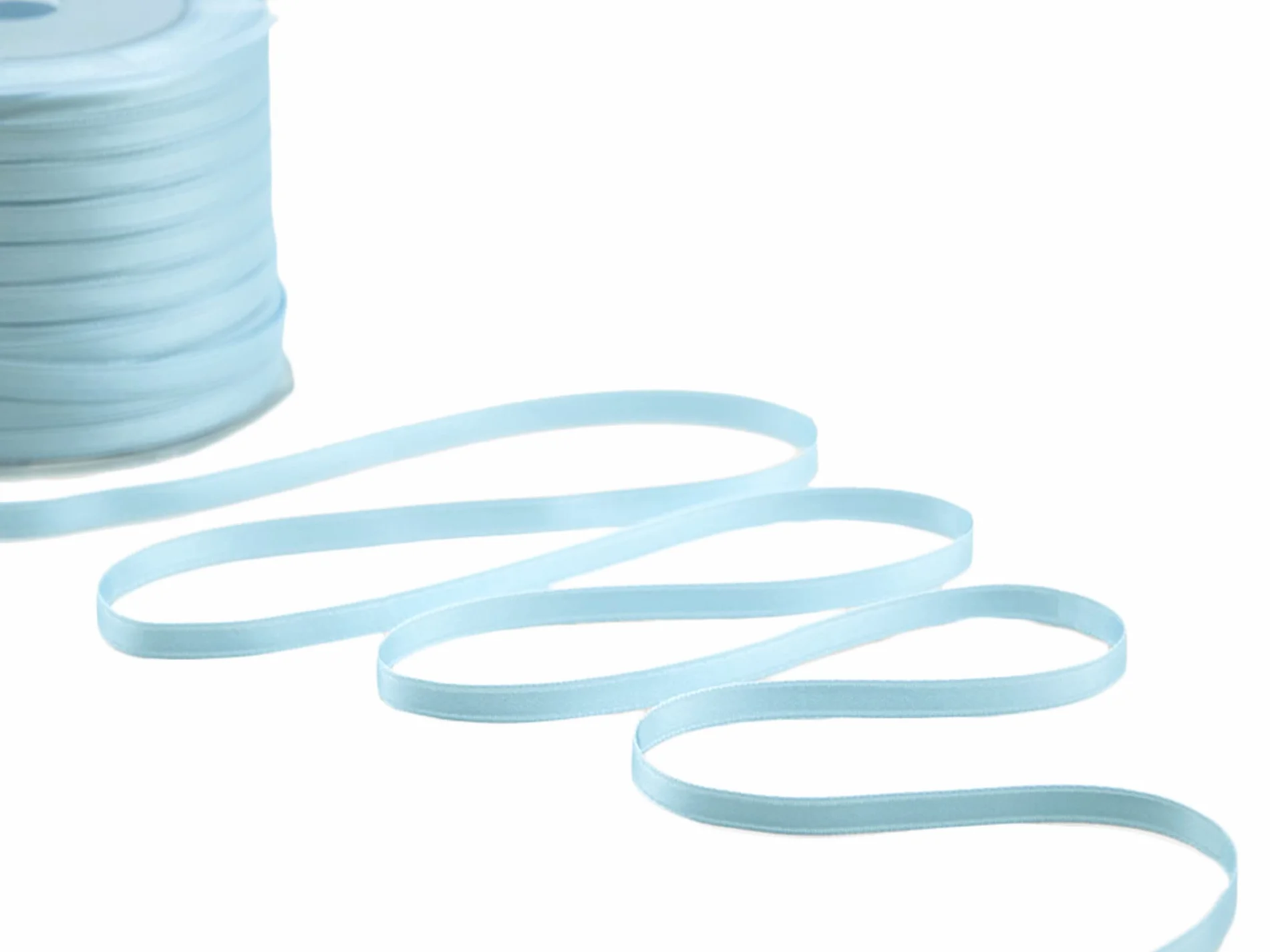 Furlanis Nastro Doppio Raso Tessuto Italiano Azzurro Baby 6 mm x 25 m