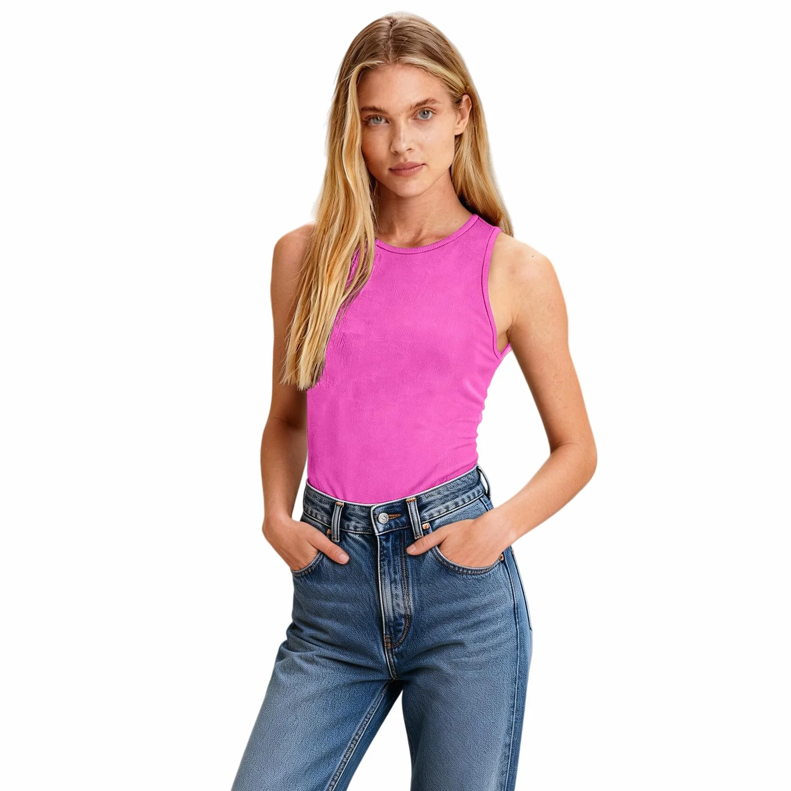 Alexis Leroy Body Donna Elasticizzato Senza Maniche Collo Rondo Body Comfort