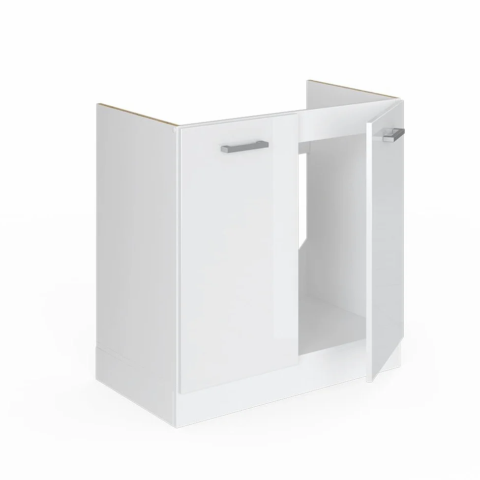 Vicco Mobile lavello cucina R-Line, Bianco lucido, 80 cm senza piano di lavoro, per la libera combinazione all'interno di sistemi cucina modulari