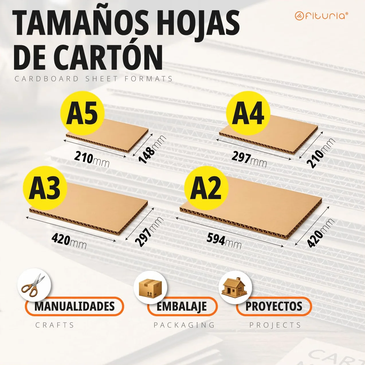 Ofituria Fogli di Cartone Rigido A3 1-2 mm 20 Pezzi per Hobby Architettura Imballaggio