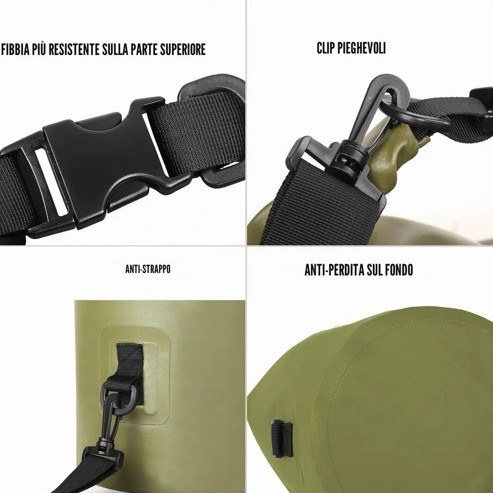Unigear Borsa Impermeabile (2L/5L/10L/20L/30L/40L/55L) per Attività all'Aria Aperta e Sport Acquatici, Campeggio, Kayak, Pesca, con Custodia Impermeabile per Cellulare