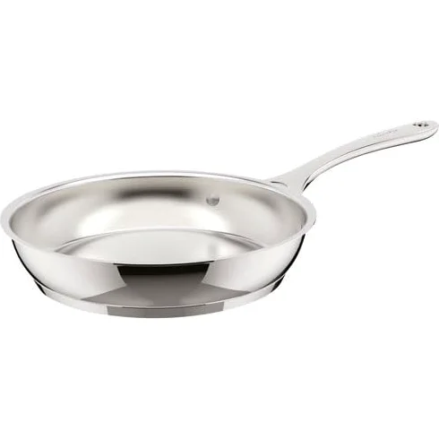 Lagostina Orchestra Padella Con Manico Lungo In Acciaio Inox 18/10 Ø 28 cm, Fondo Lagotherm 3 Strati, Effetto Specchio Esterno e Interno Satinato, per Tutte le Fonti di Calore