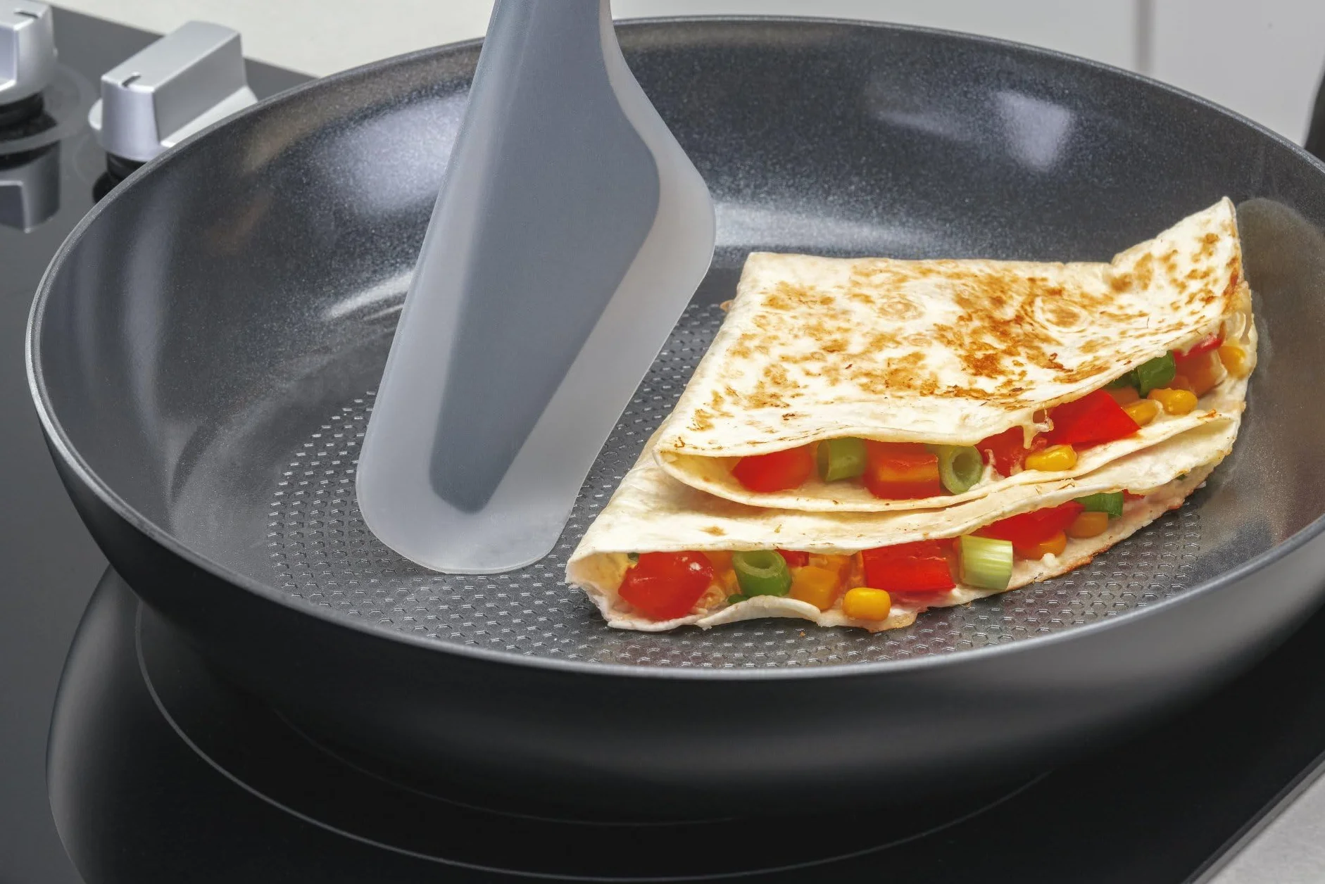 Fackelmann Spatola flessibile in silicone per frittate pancake crepes dolci utensile da cucina antiaderente resistente al calore