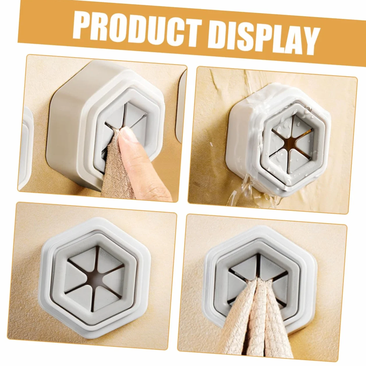 Ganci Per Asciugamani Autoadesivi Da Parete 4 Pezzi ABS PVC Bianco Grigio Design