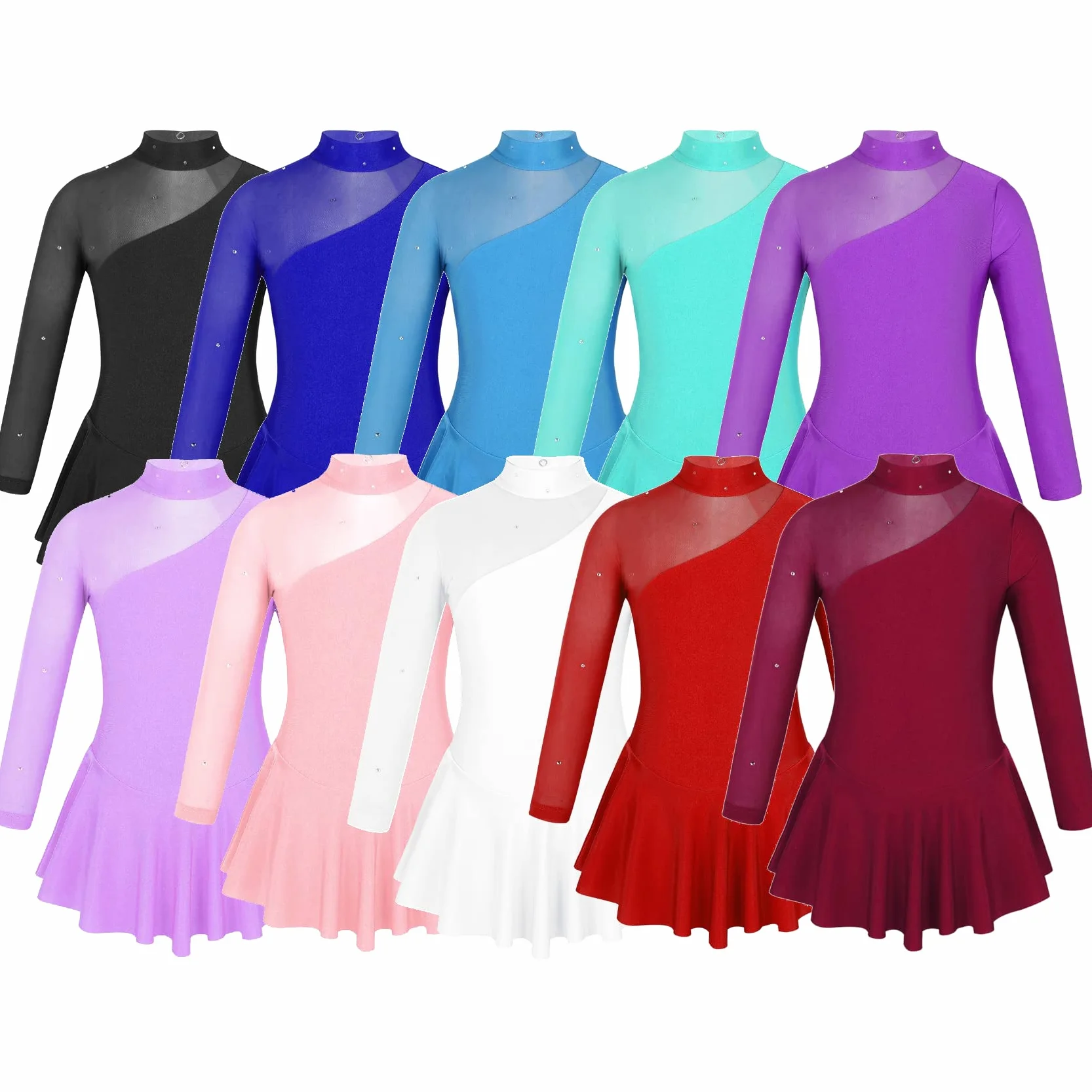 Barielle - Vestito da danza, da ballo, abito da ballo, guard dance, pattinaggio artistico, un pezzo con body