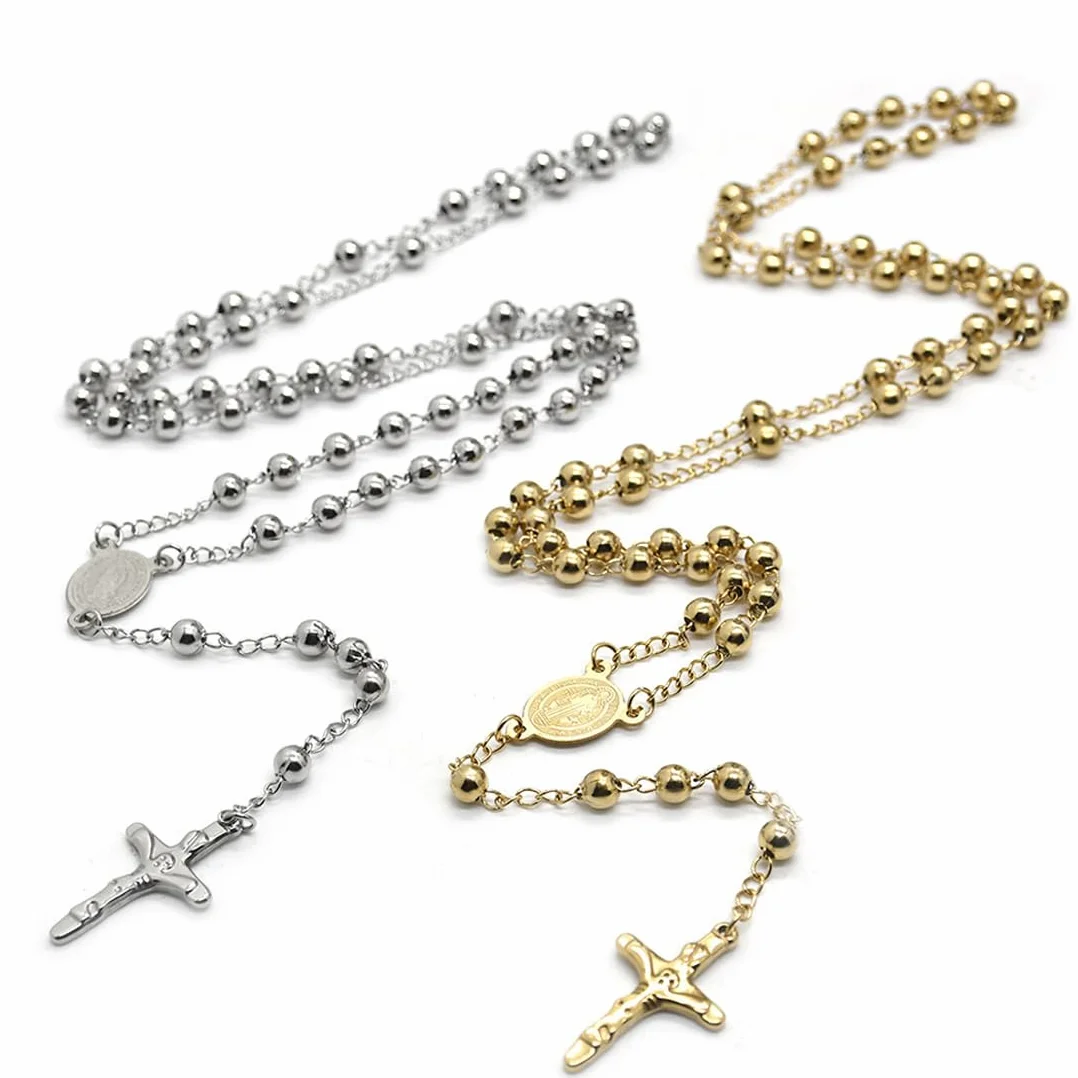2 PCS Rosario collana, collana, Collana Rosario Cristiano Collana Amuleto Gioielli Religiosi Regalo Compleanno
