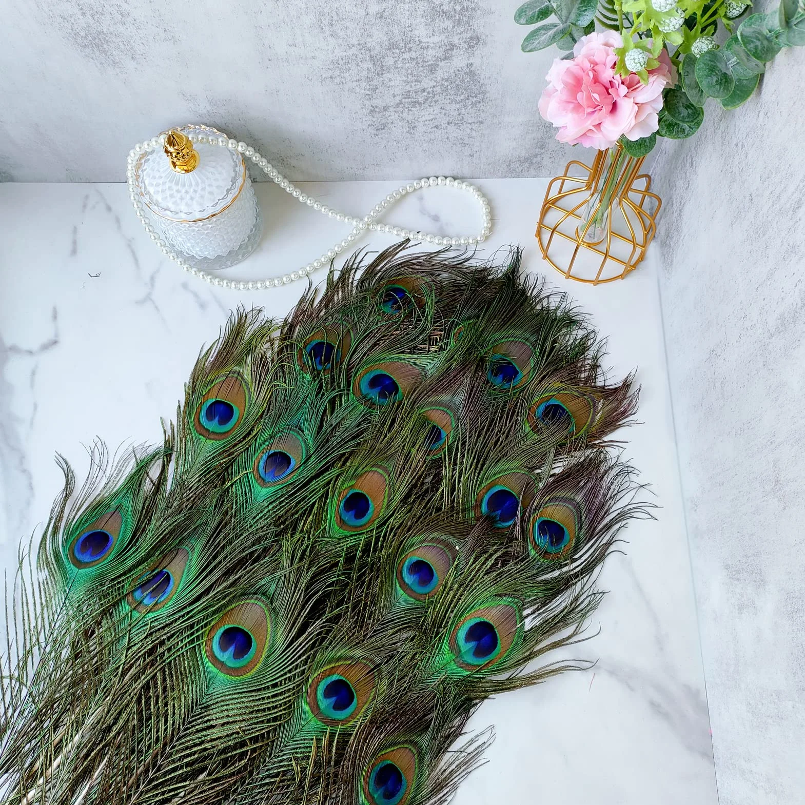 THARAHT 12pcs Peacock Feather Naturale 10-12 Pollici 25-30cm per Craft Vase Decorazione Piume di Pavone