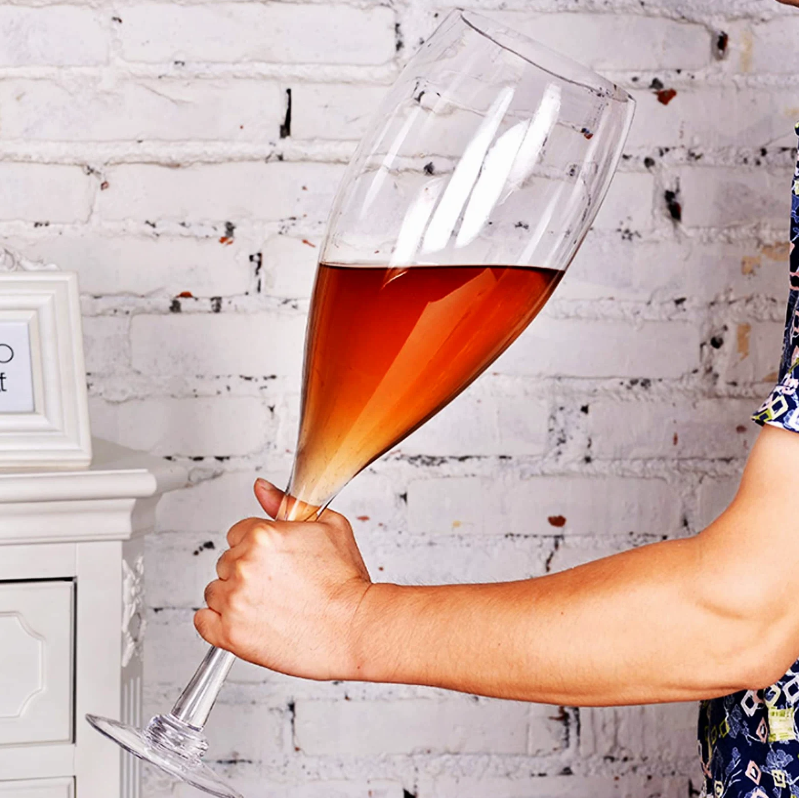YUANXIN Bicchiere da champagne gigante Bicchiere da vino a piede gigante Bicchieri da champagne extra larghi da birra Bicchieri da vino rosso (3000ml)