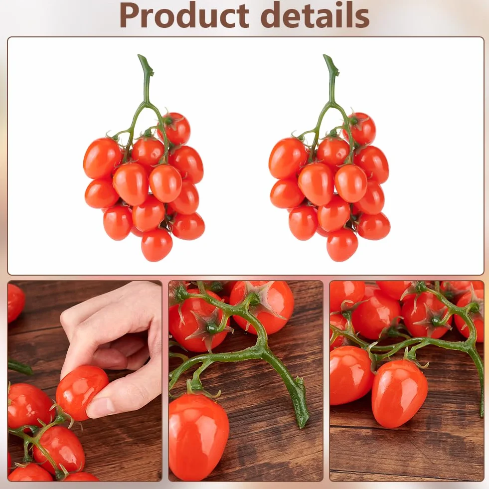 PH PandaHall 2pz Pomodori Finti Frutta Artificiale Realistica Rosso Decorativa per Cucina