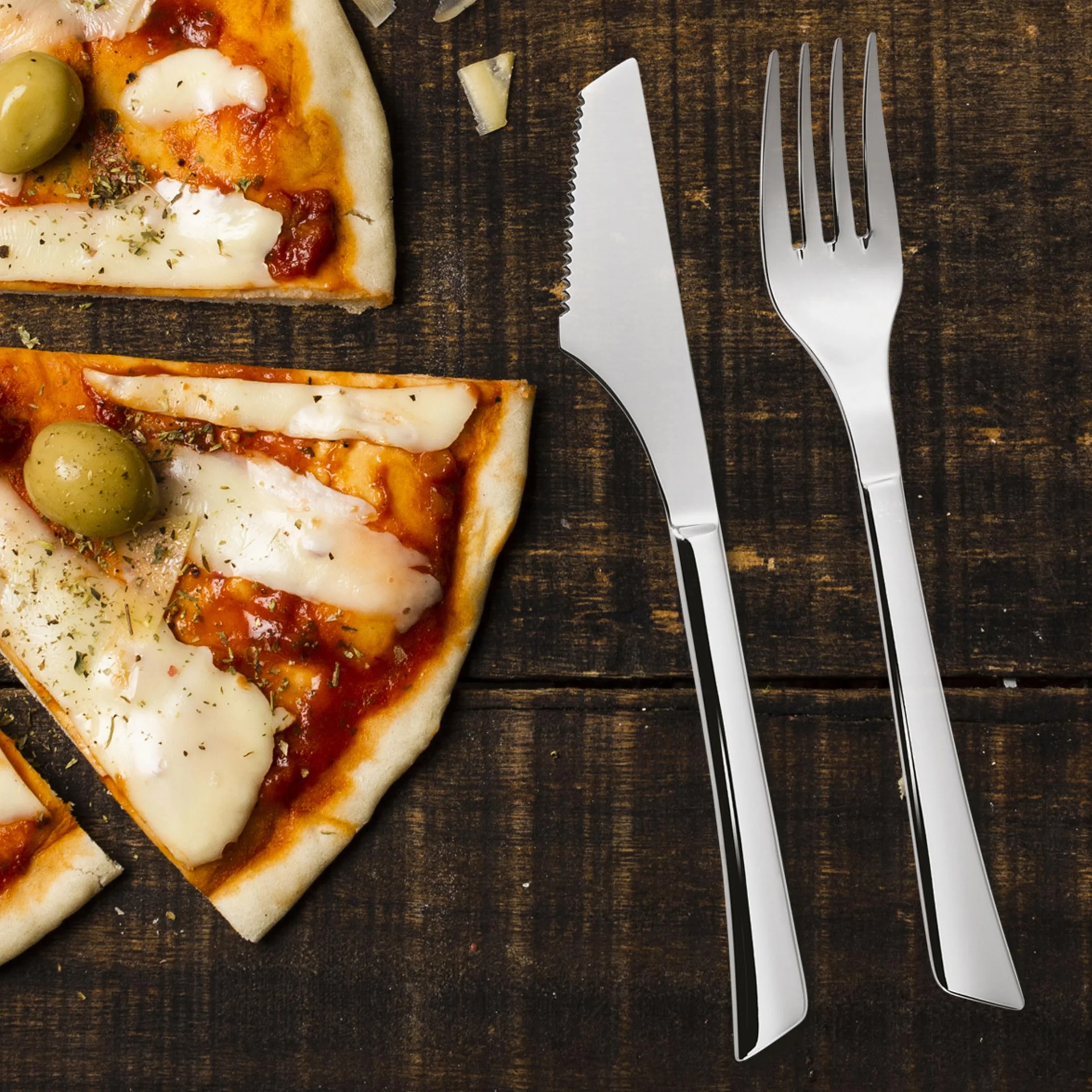 Comas Napoli 18% Blister Pizza Nóż i widelec 222 mm Srebrny