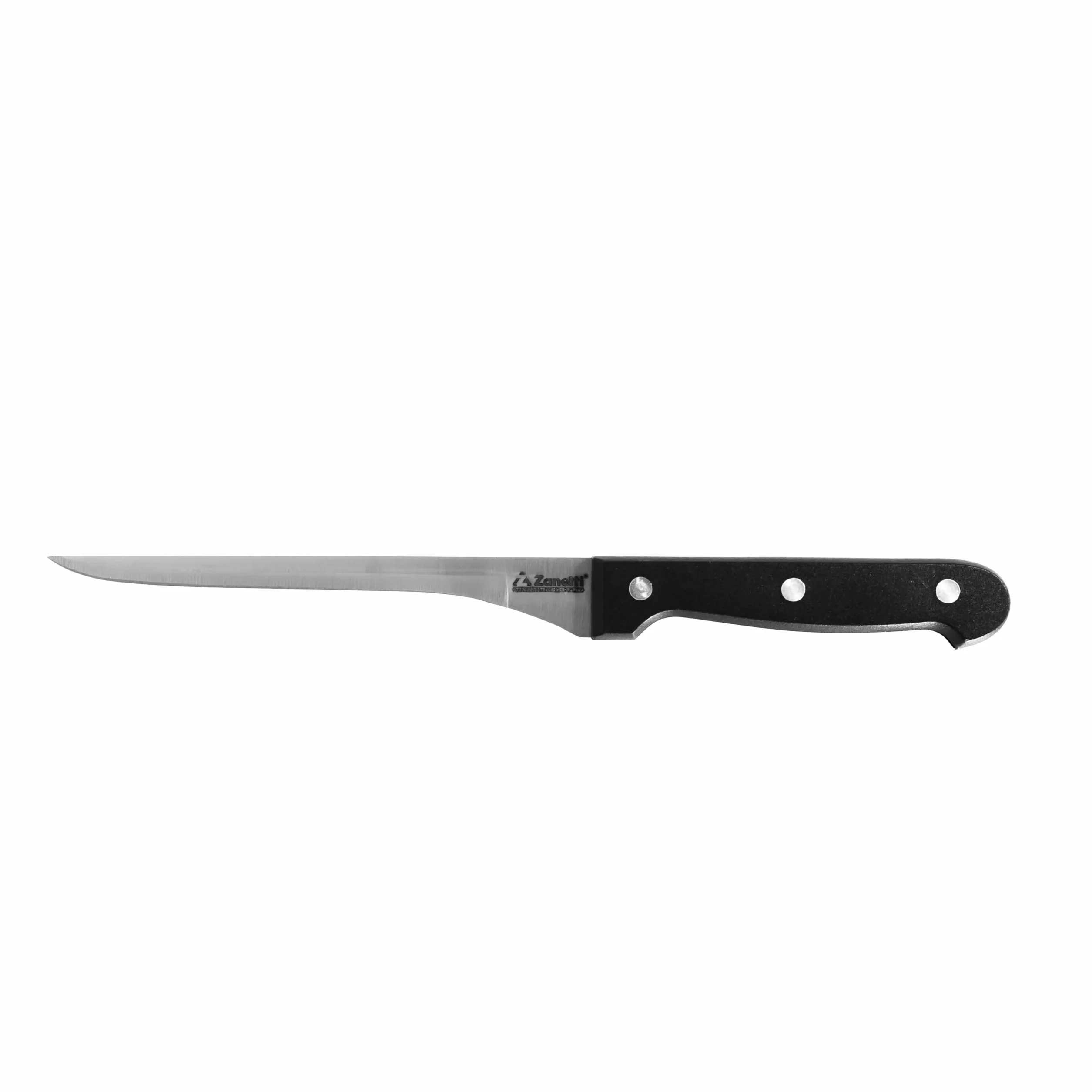 Zanetti Coltello Sfilettare Classic Acciaio Inox, Finitura Mat, Lama 18 cm, Spessore 1.5 mm, Manico Rivettato