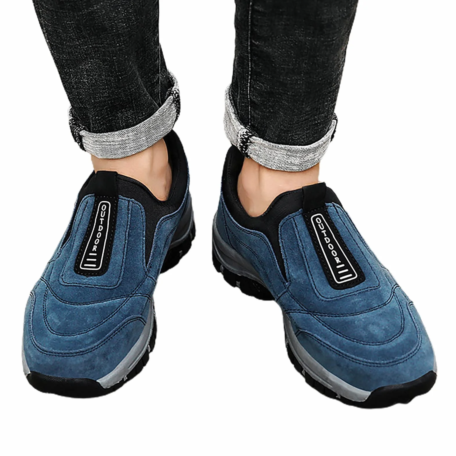 Scarpe ortopediche da uomo slip-in antiscivolo leggere comode larghe per trekking