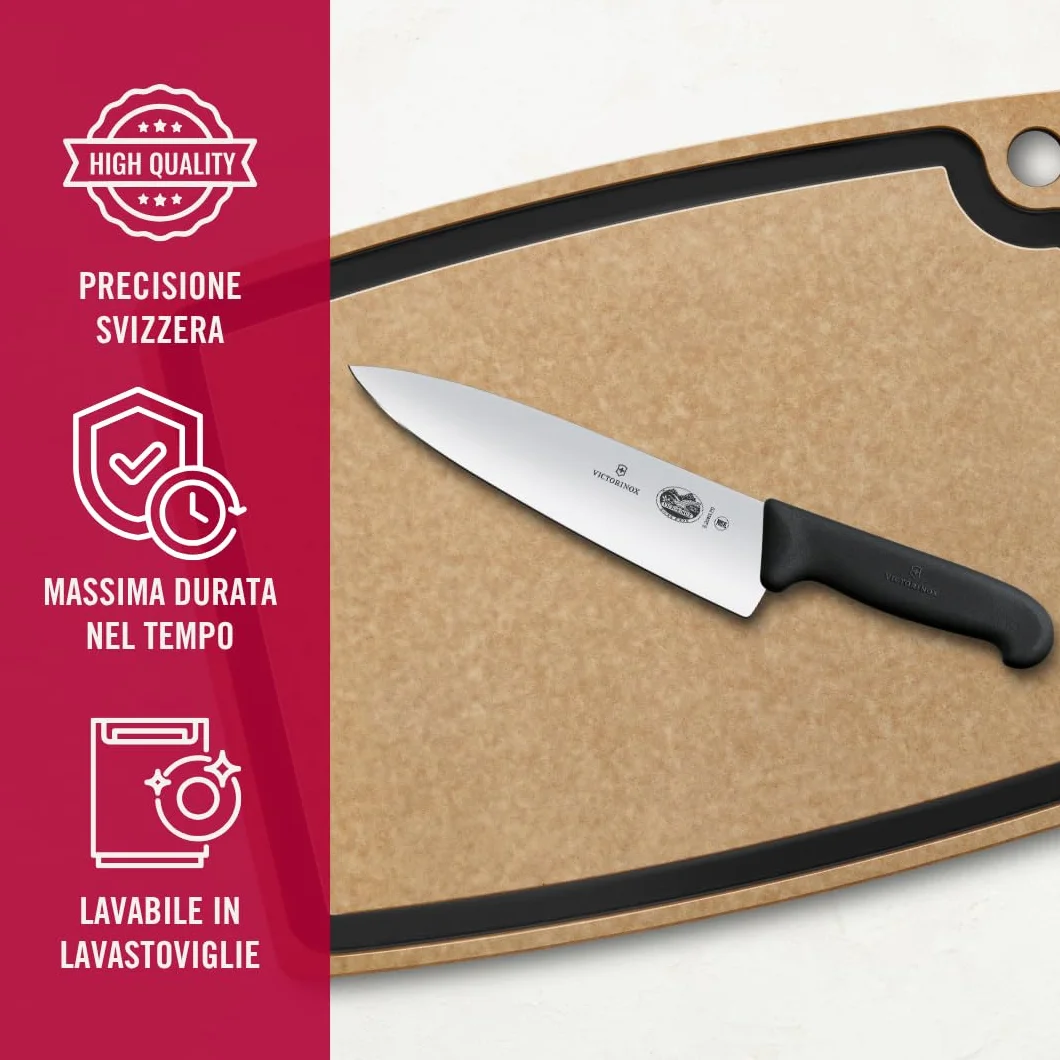 Victorinox 5.2063.20, coltello per sfilettare in acciaio inox da 20 cm, nero, standard
