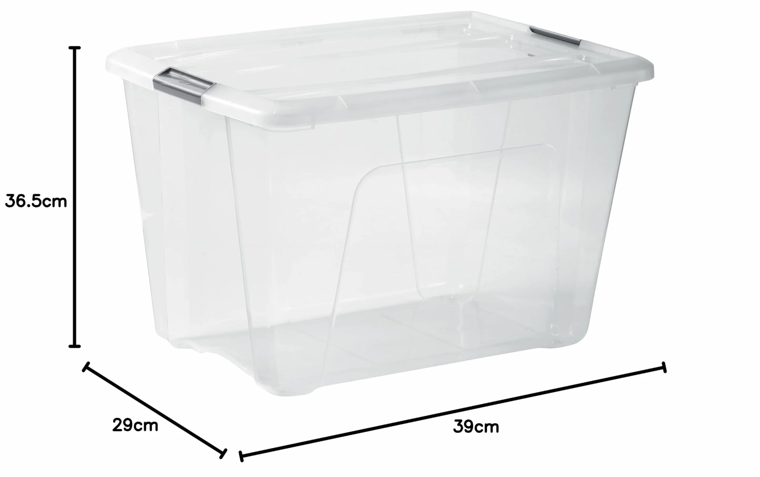 Iris Ohyama 4 scatole portaoggetti in plastica 60 L impilabili con coperchio trasparente