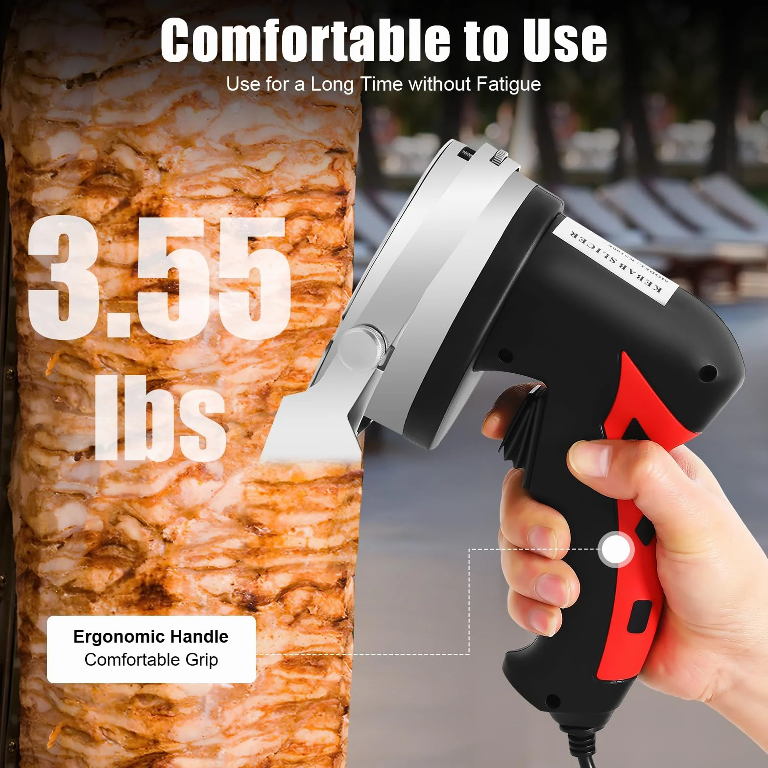 SHZICMY Coltello elettrico per kebab da 80 W elettrico per kebab, coltello da giroscopio 3000 giri/min