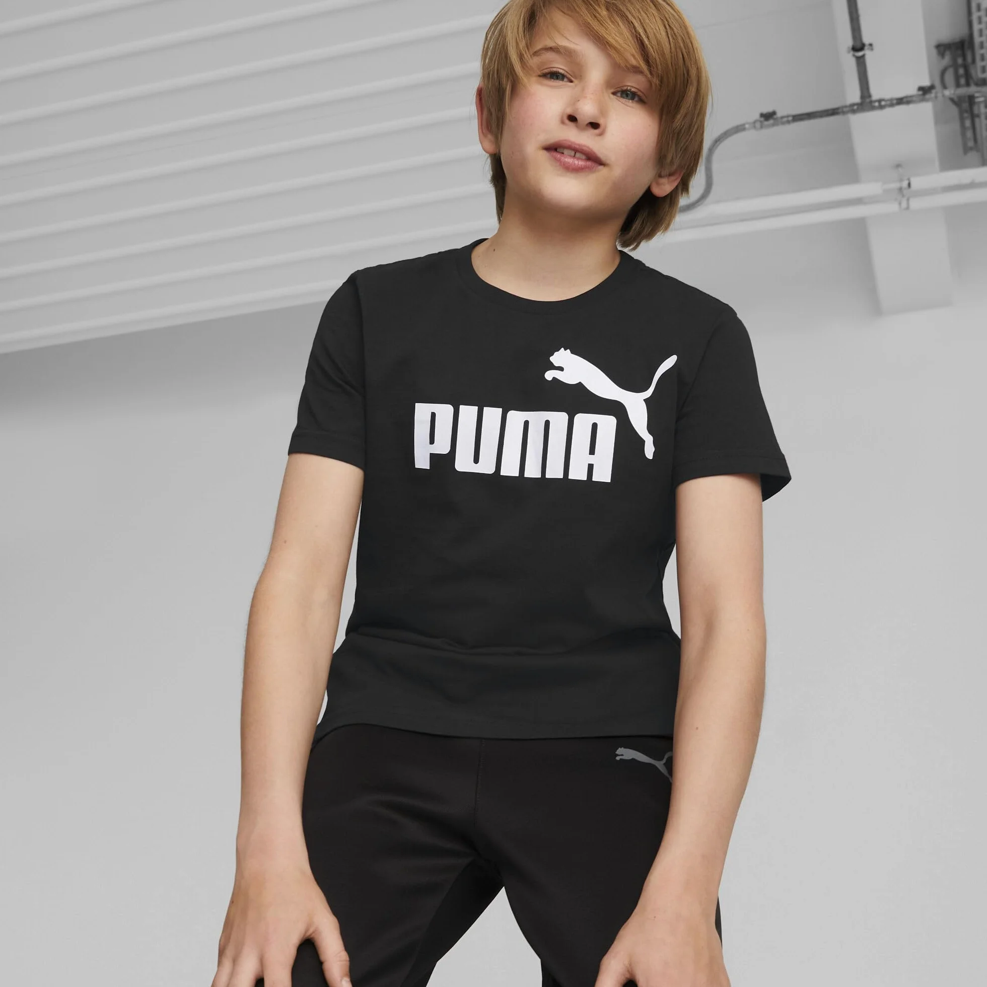 Puma Ess Logo Tee B Maglietta Bambini e Ragazzi