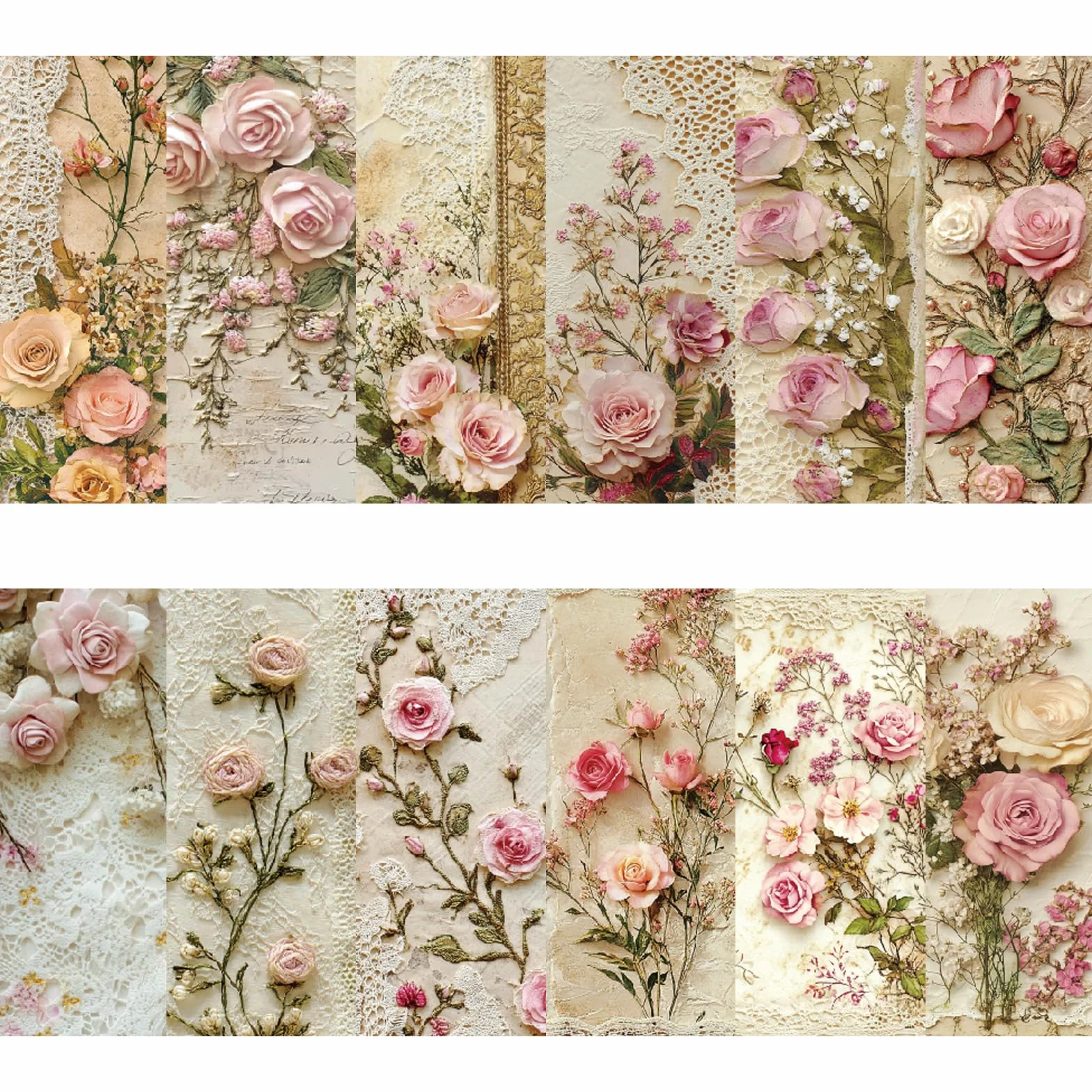 Carte di sfondo per scrapbooking 15,2x15,2cm carta decorativa con motivo rose romantiche floreali fai da te confezioni regalo