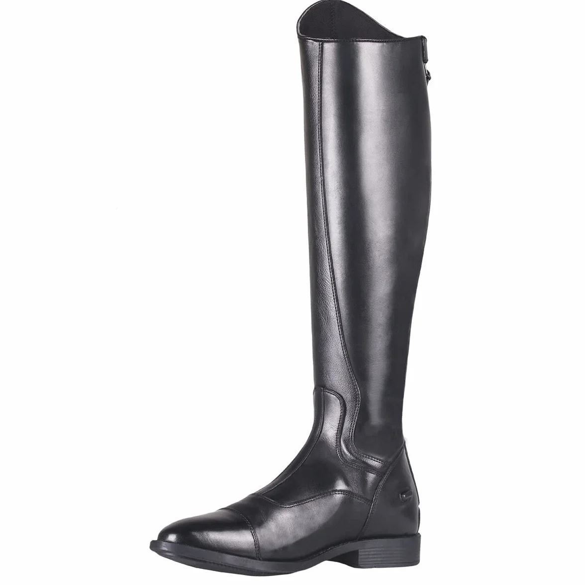 Stivali da equitazione QHP Hugo in pelle bovina/poliuretano nero taglia 42-46