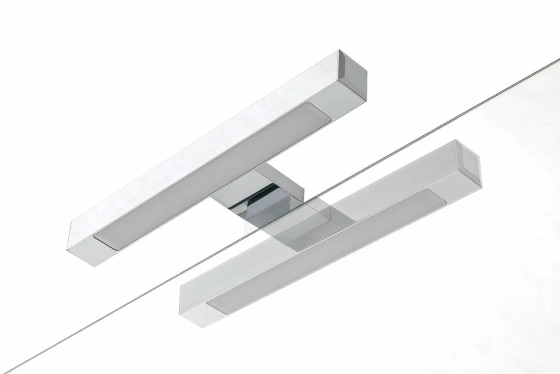 AQA DESIGN accessori casa composizione bagno, nr2 cassetti con scorrimento e chiusura soft close, maniglia a gola in melaminico, nr1 specchio - Bianco - 121x46,5x190 cm