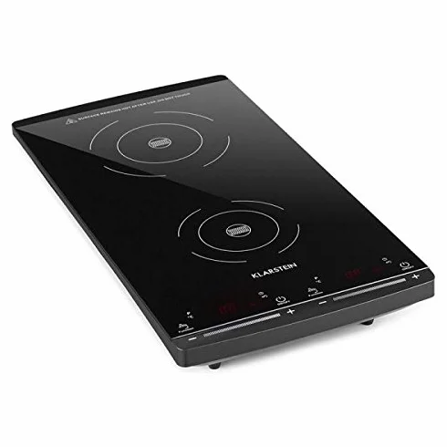 Klarstein Piastra a Induzione 2 Fuochi 2900W, Piano Cottura Portatile con Controllo Touch, Fornello a Induzione Professionale 2 Zone
