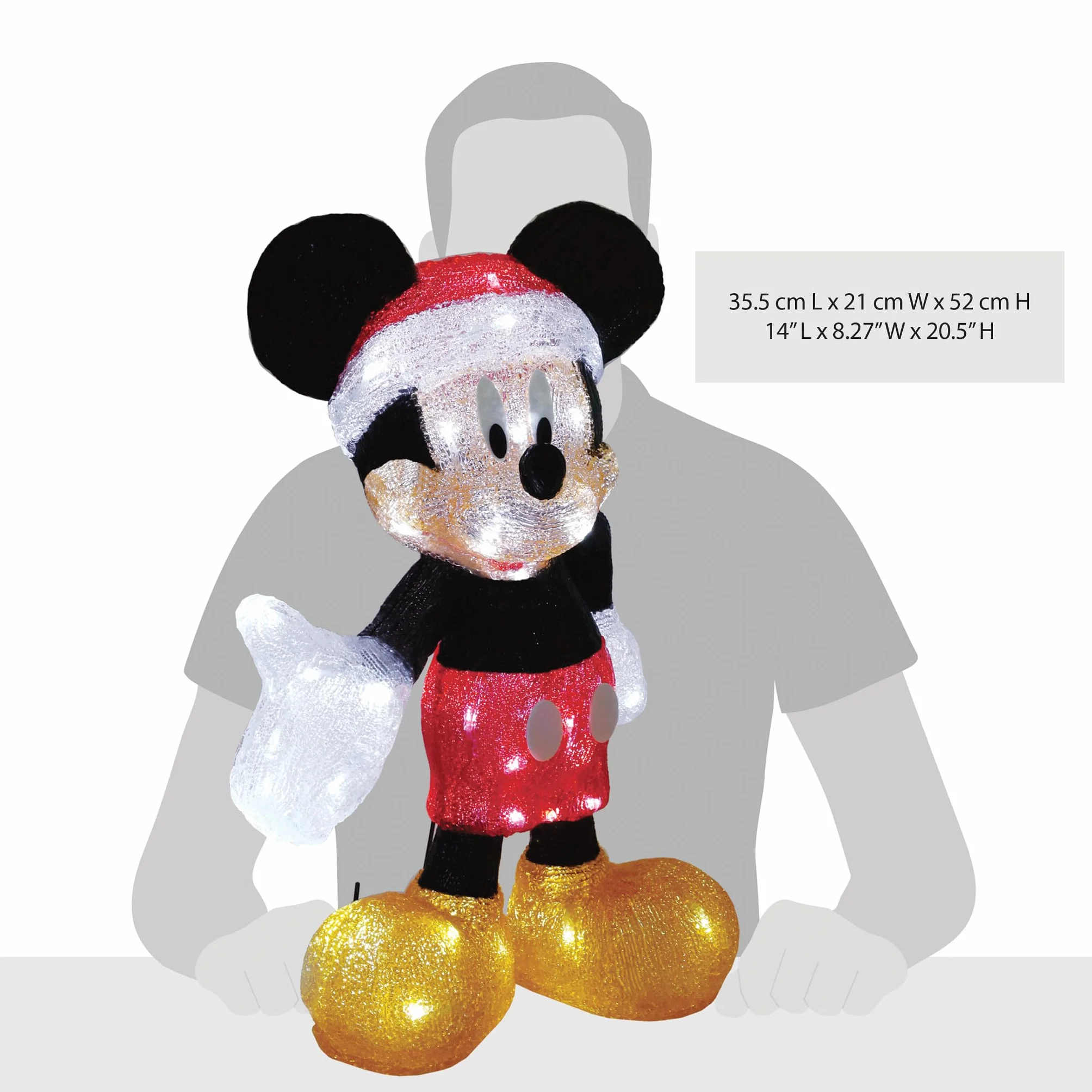 Department 56 Disney Statuetta Babbo Natale Topolino illuminata 52 cm multicolore