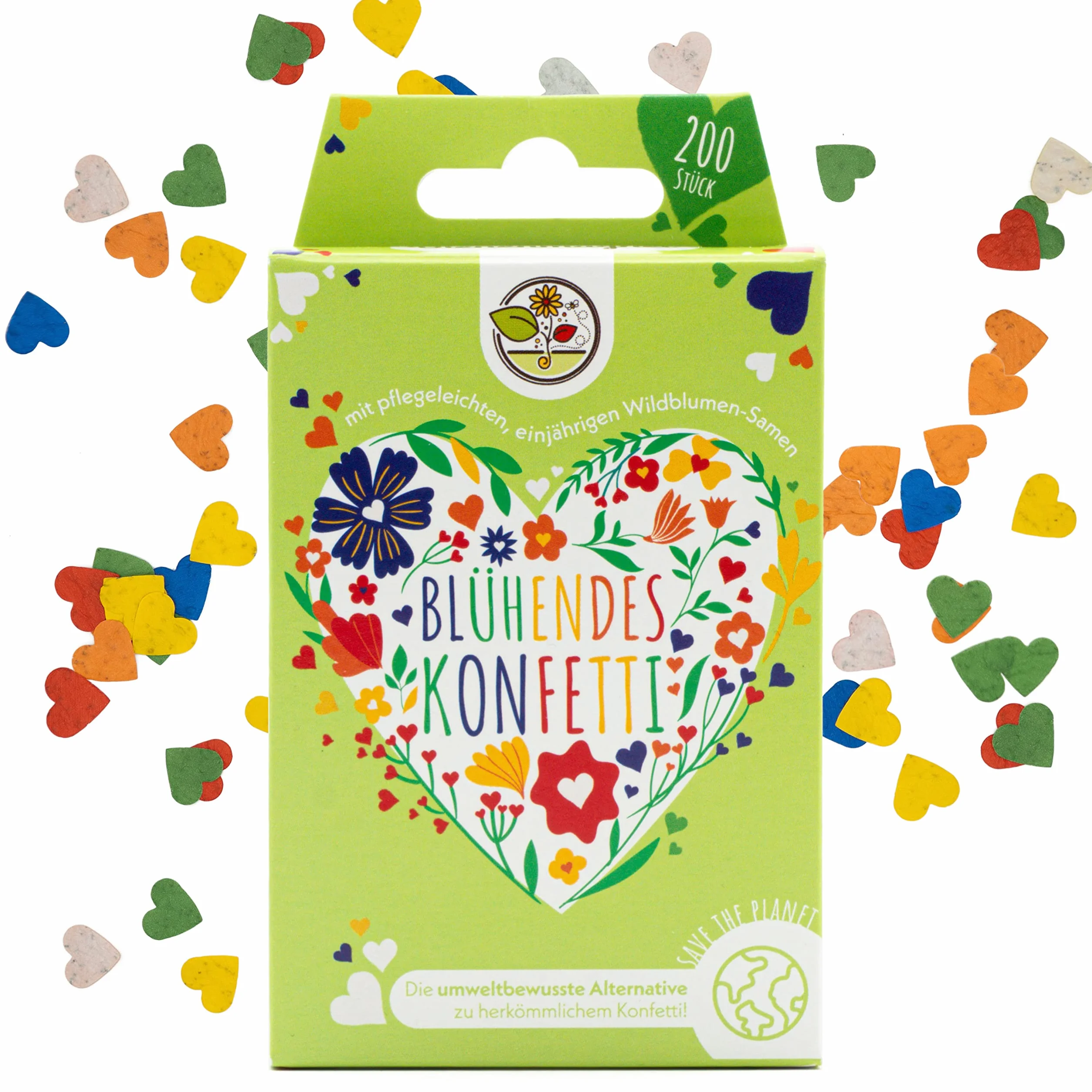 Coriandoli di semi per fiori selvatici colorati - Coriandoli di fiori colorati realizzati con carta da semi biodegradabile al 100% (circa 200 pezzi)