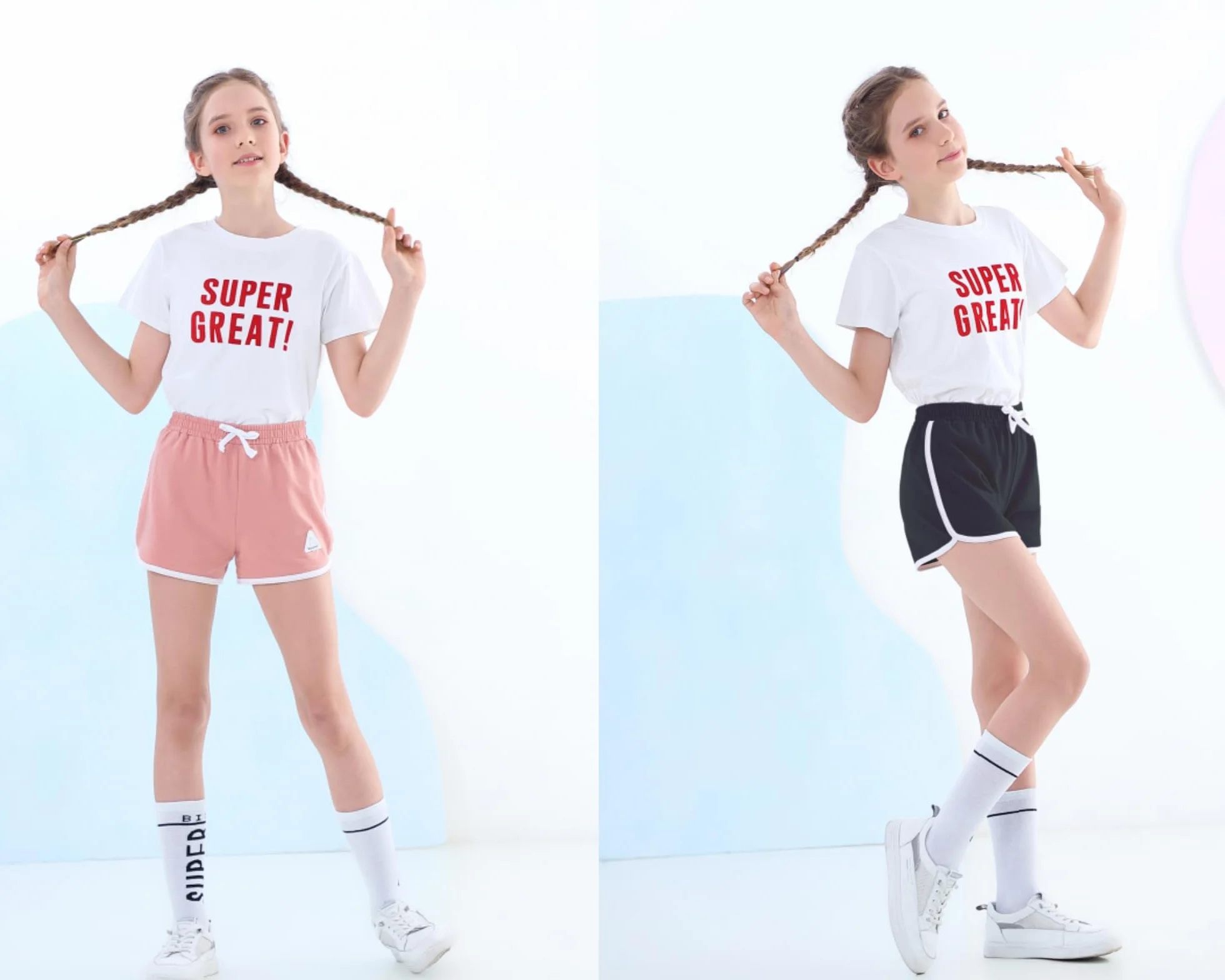 Pantaloncini da Ginnastica per Ragazze, Sportivi Estivi con Coulisse per Bambini