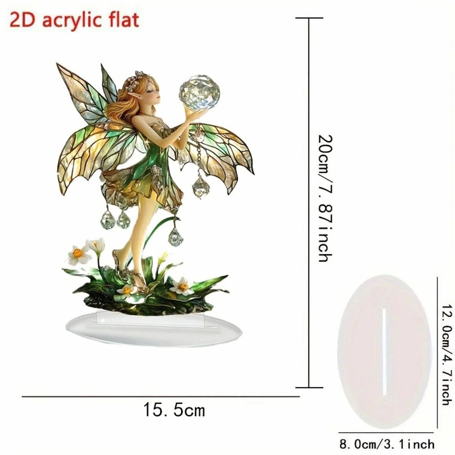 Fata Acrilica Decorazione da Tavolo 2D Piatta