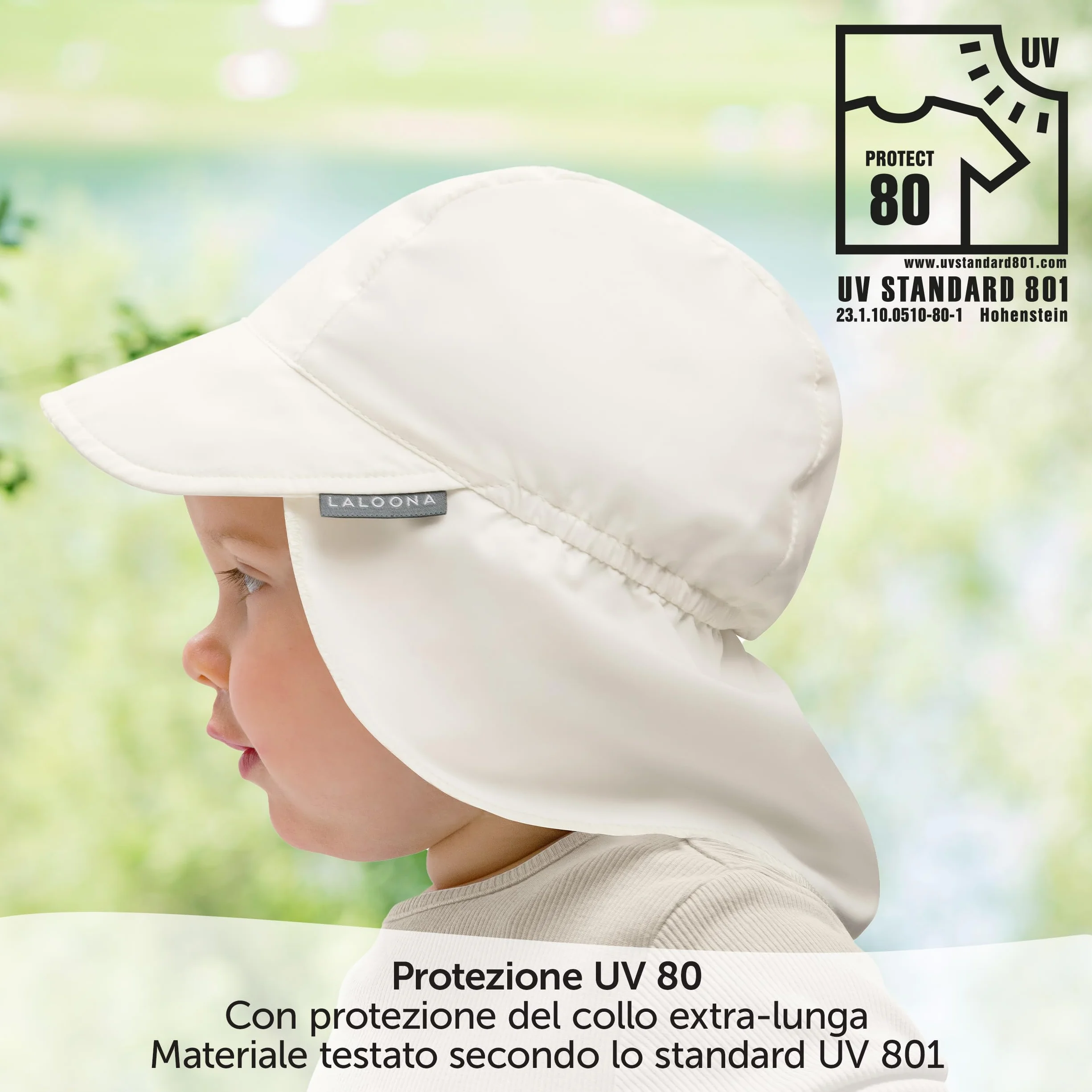 Cappello Neonato UV80+ Protezione Solare OEKOTEX Standard 100 Unisex