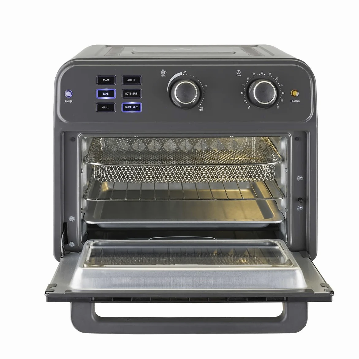 Bimar B220 Friggitrice ad aria, Fornetto elettrico cottura Air Fry, Forno elettrico Prontoforno ventilato 22 litri, Potenza 1800 W, Temperatura max 220°C, 5 programmi di cottura, Frittura senza olio